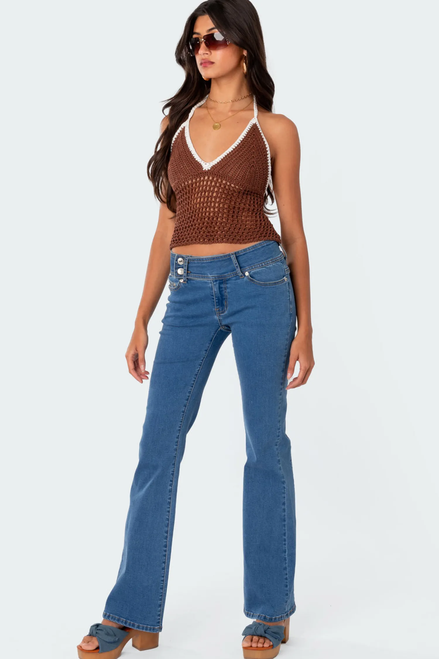 Crop Tops | Knitted Tops*edikted Agnes Crochet Halter Top BROWN