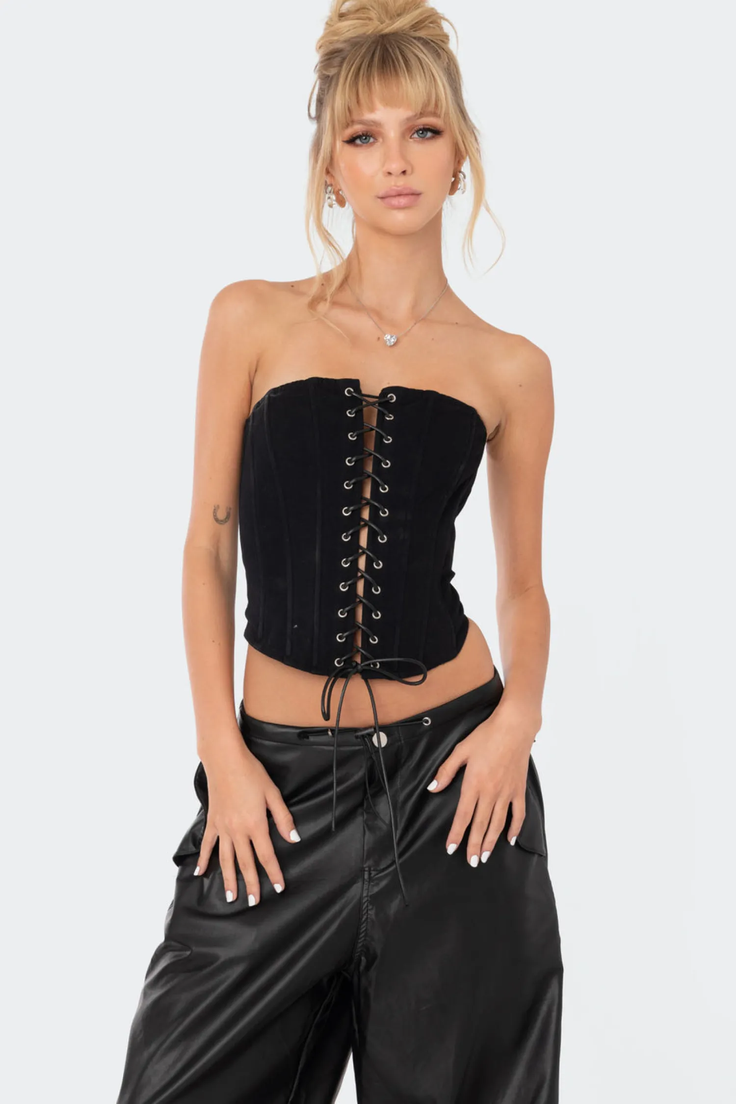 Corsets | Corsets*edikted Amelia Lace-Up Corset BLACK