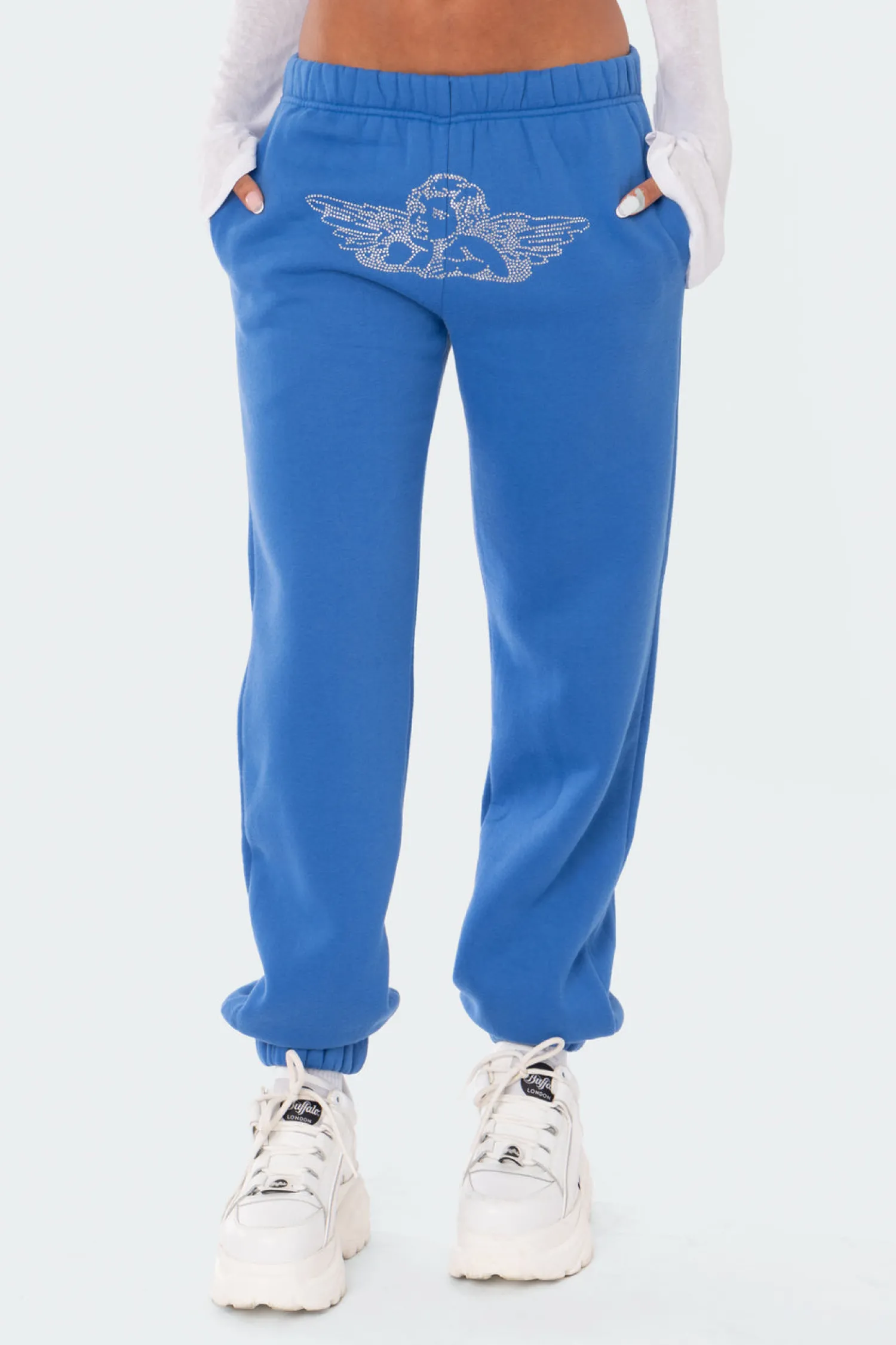 Pants | Pants*edikted Angie Rhinestone Sweatpants BLUE