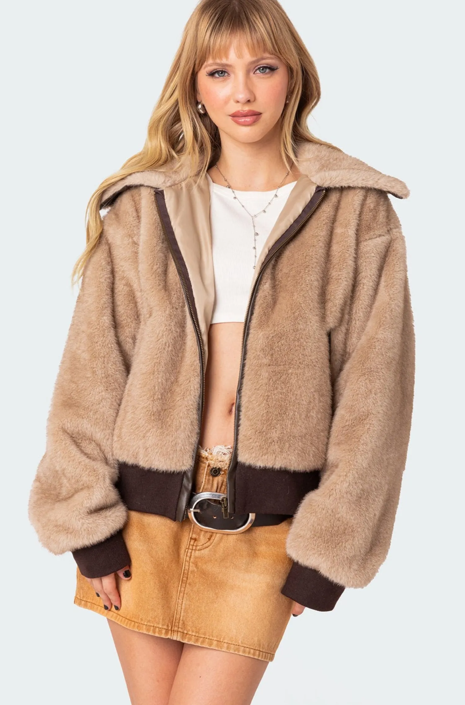 Jackets & Coats*edikted Ashton Faux Fur Jacket BEIGE