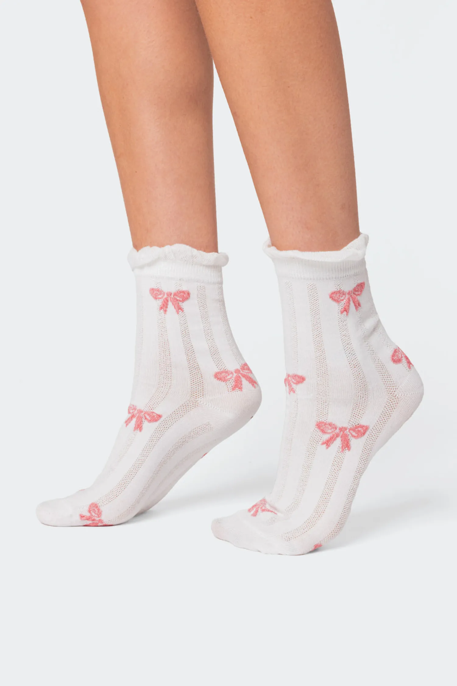 Socks & Tights*edikted Bow Printed Socks WHITE