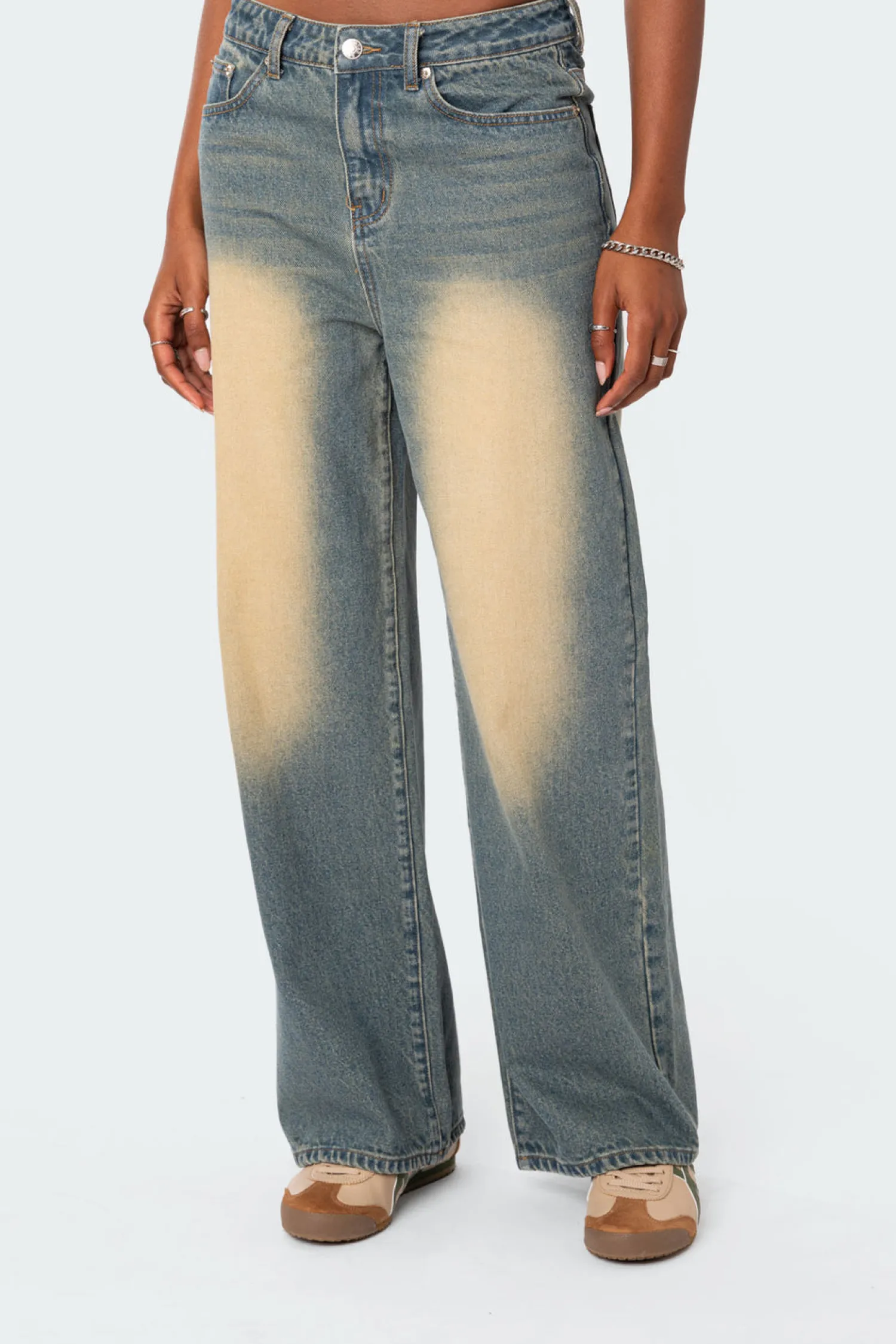 Jeans | Jeans*edikted Braya Washed Low Rise Baggy Jeans BLUE WASHED