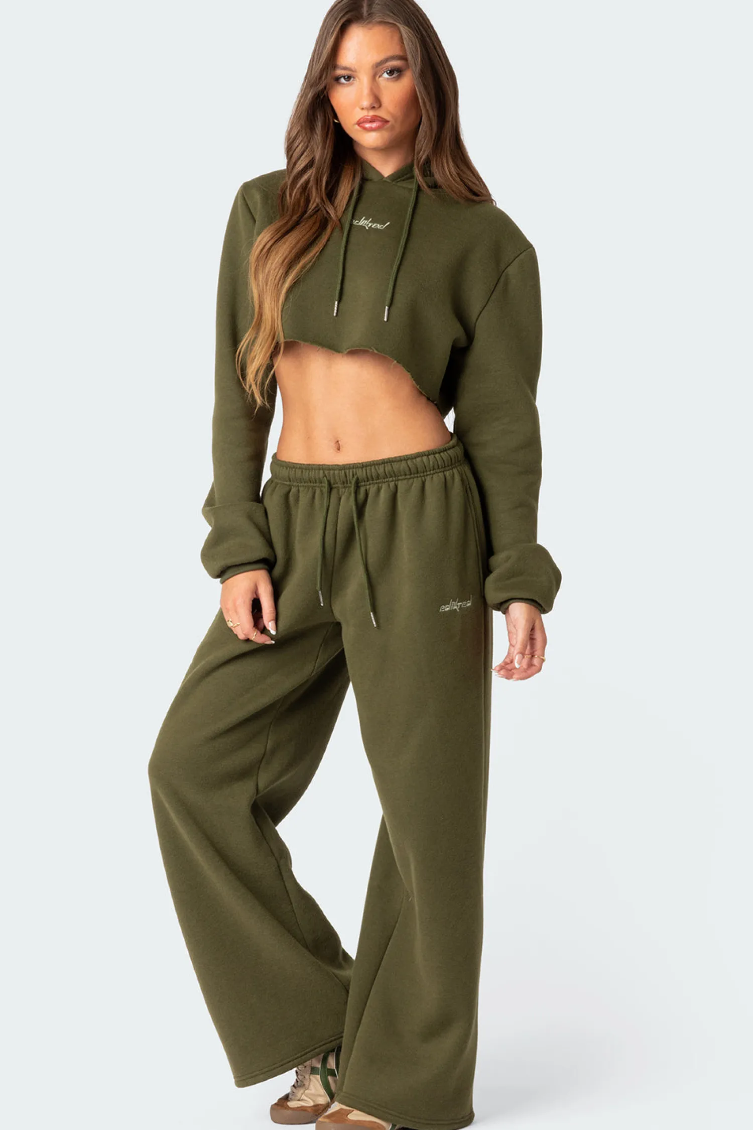 Crop Tops | Hoodies & Sweatshirts*edikted Brenna Cropped Hoodie OLIVE