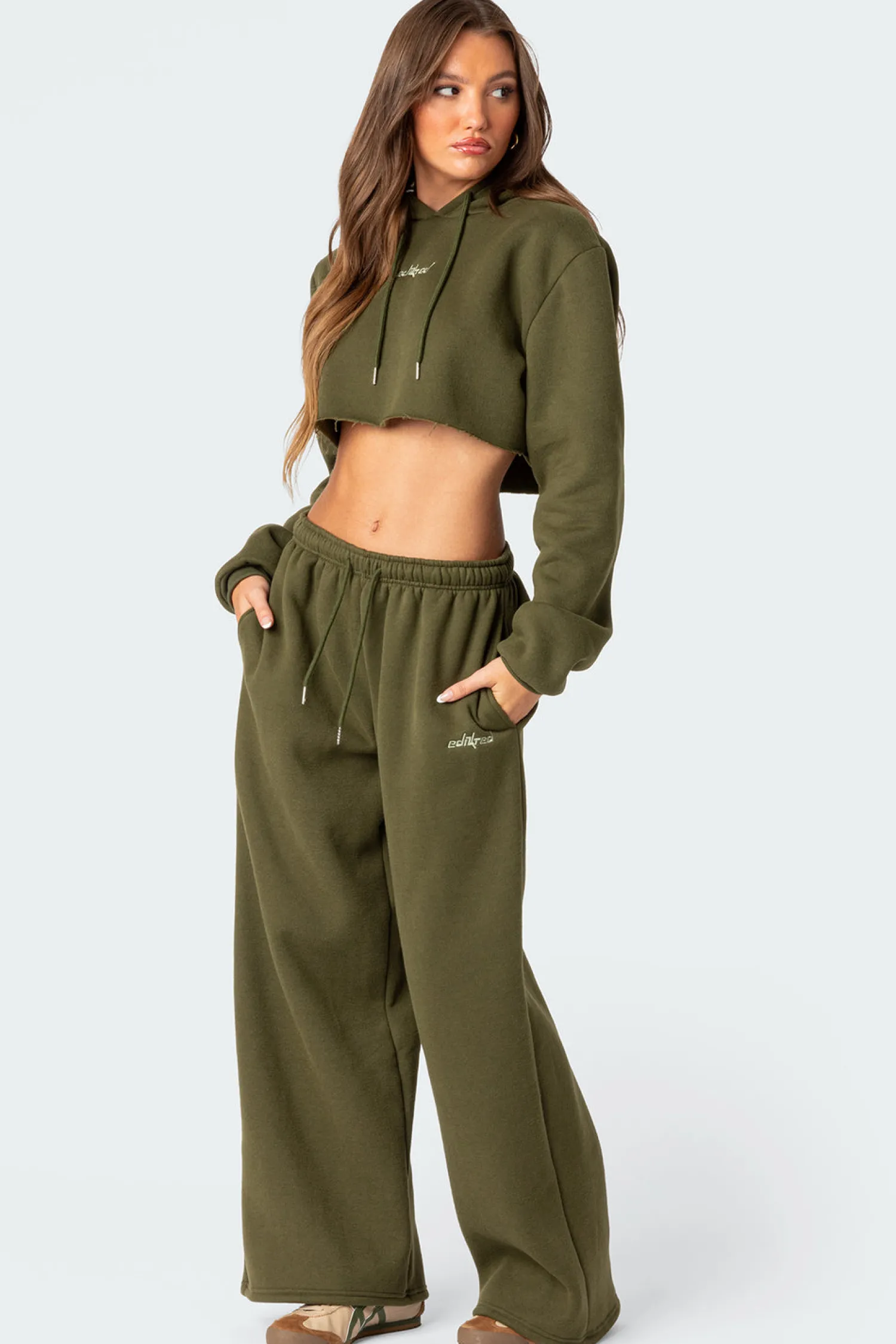 Pants | Pants*edikted Brenna Low Rise Wide Sweatpants OLIVE