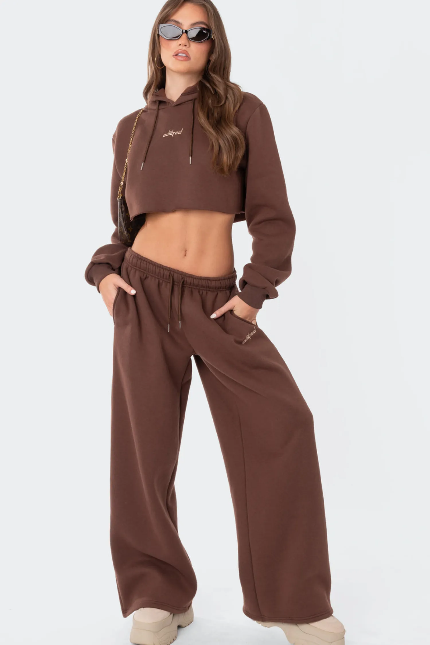 Pants | Pants*edikted Brenna Low Rise Wide Sweatpants BROWN