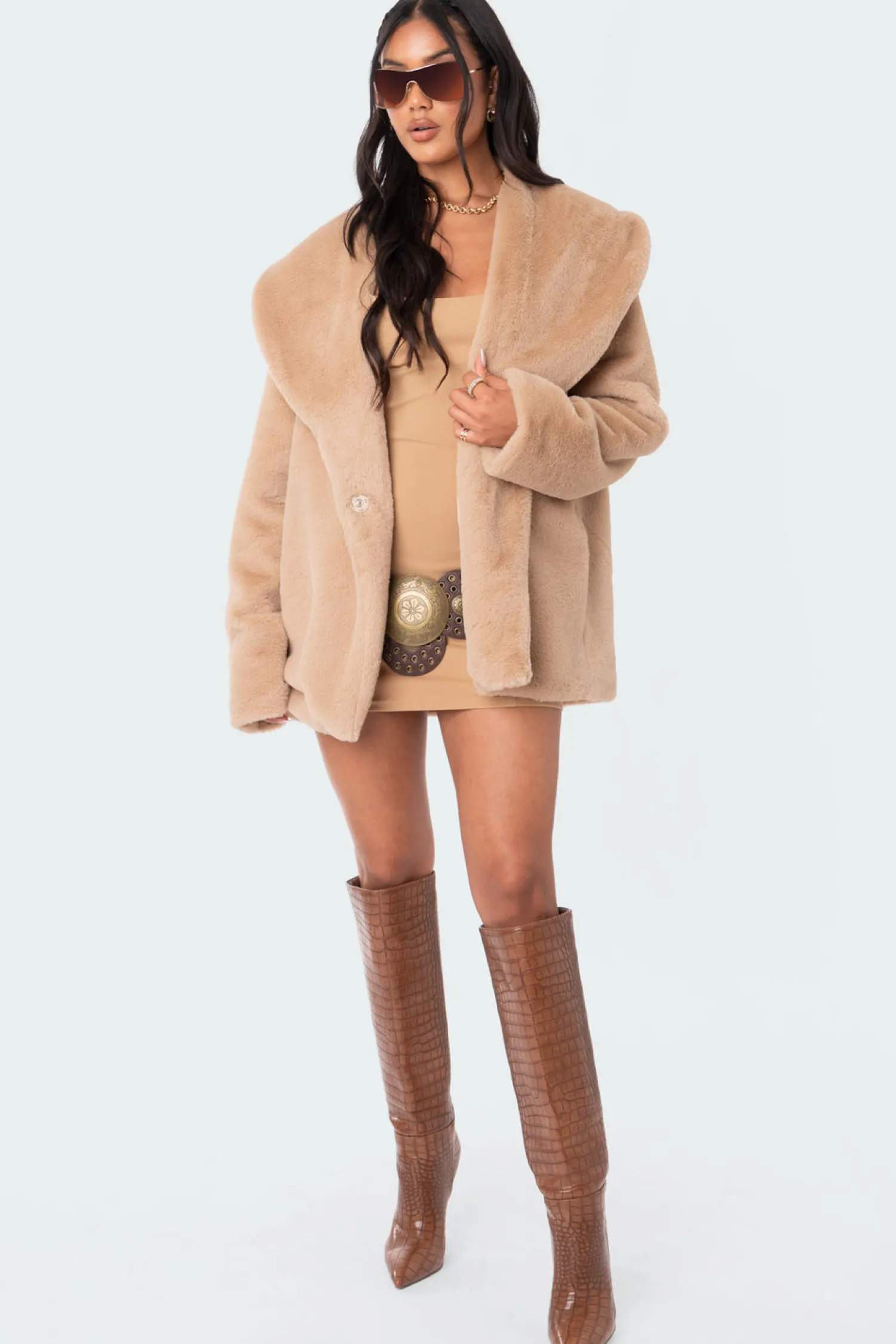 Jackets & Coats*edikted Briar Faux Fur Jacket BEIGE