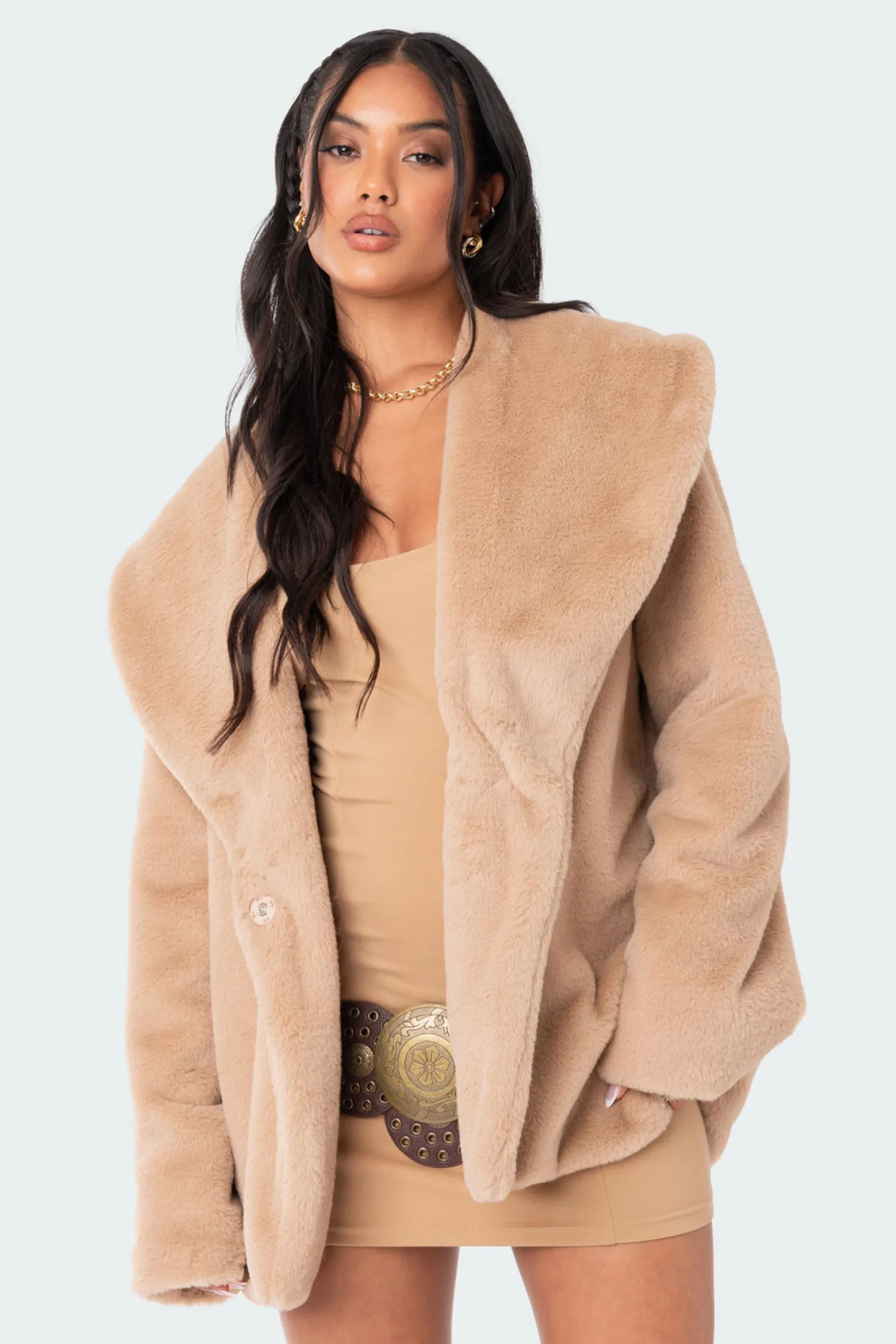 Jackets & Coats*edikted Briar Faux Fur Jacket BEIGE