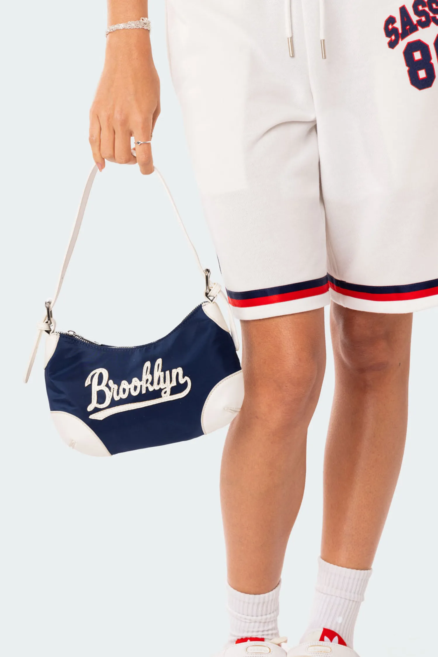 Bags*edikted Brooklyn Shoulder Bag WHITE AND BLUE