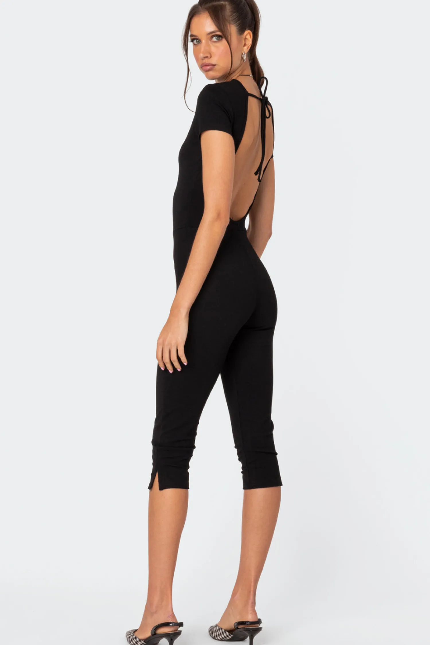 Jumpsuits & Rompers | Night Out*edikted Capri Open Back Jumpsuit BLACK