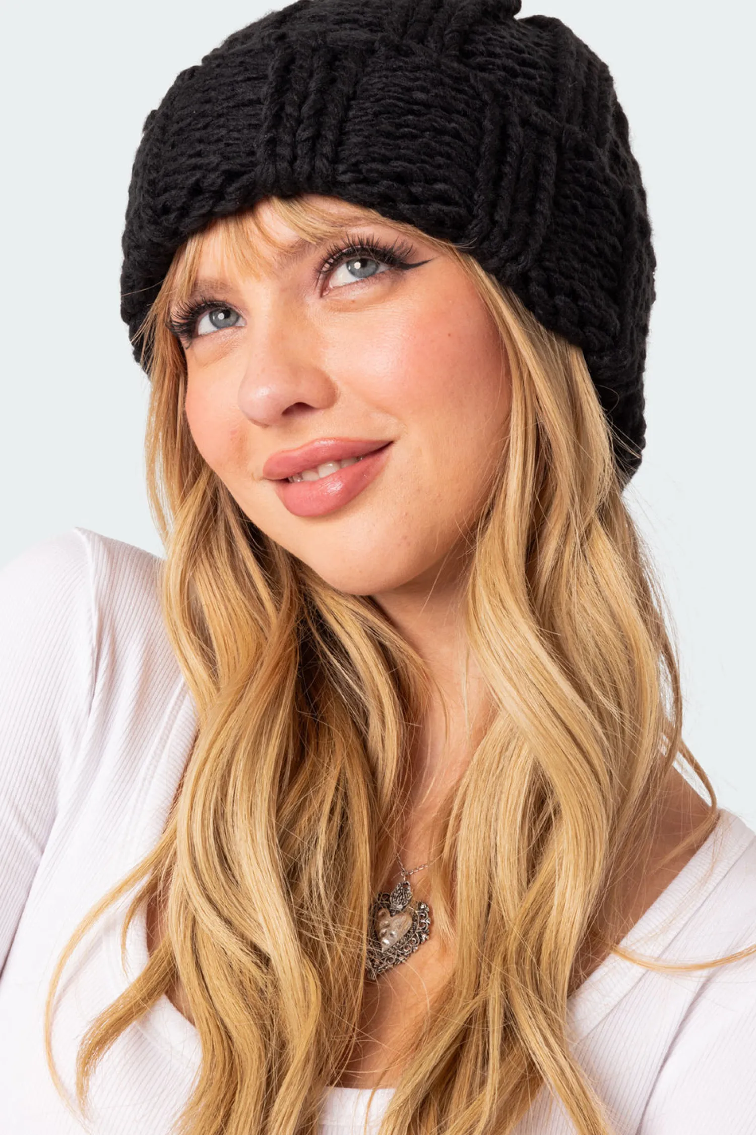 Hats & Scarfs*edikted Chunky Knit Beanie BLACK