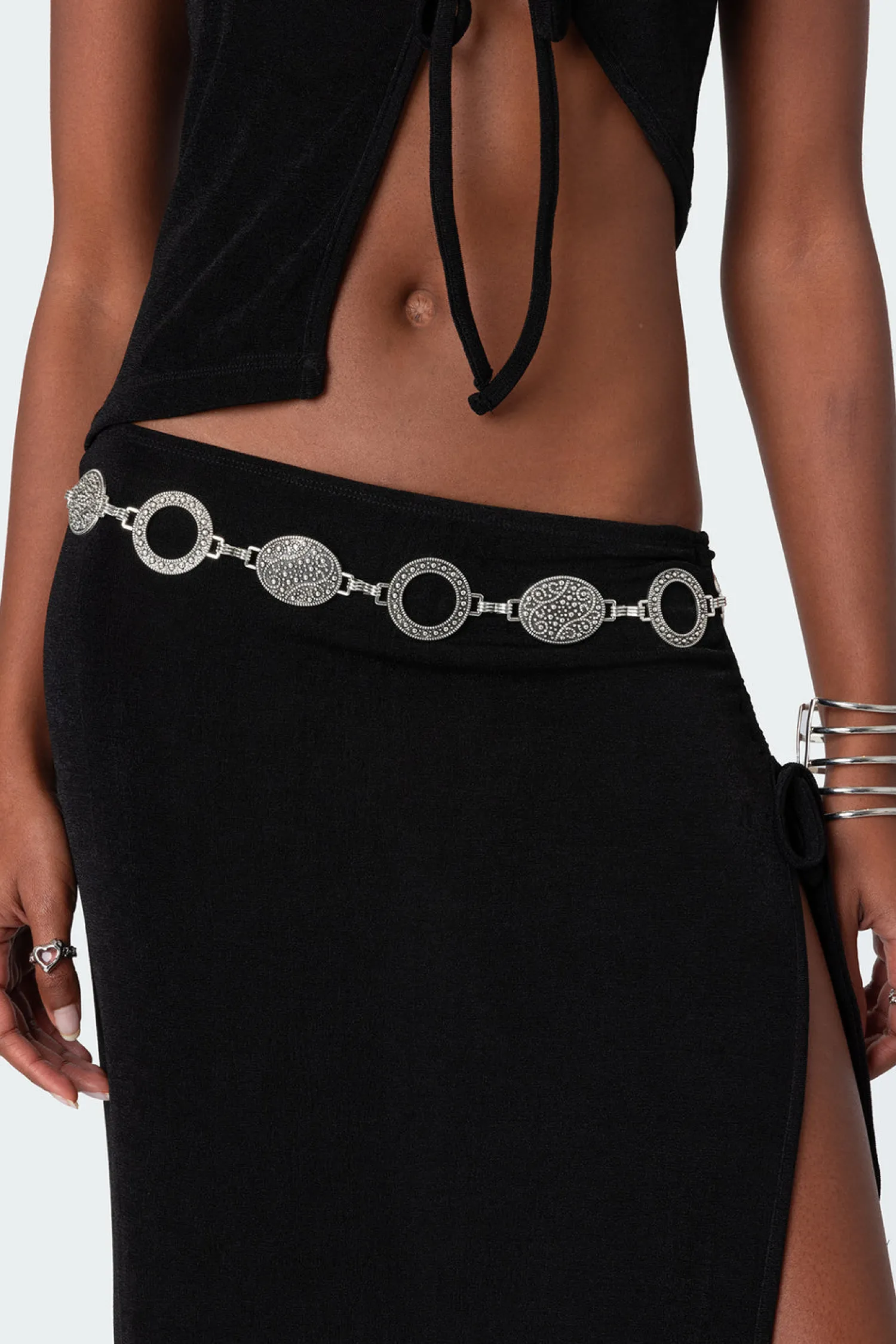 Belts*edikted Circular Chain Belt SILVER