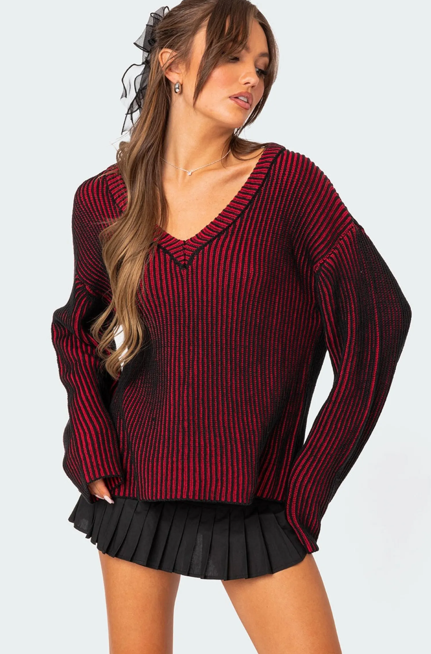 Sweaters & Cardigans | Long Sleeve Tops*edikted Contrast Texture Oversized Sweater MIX