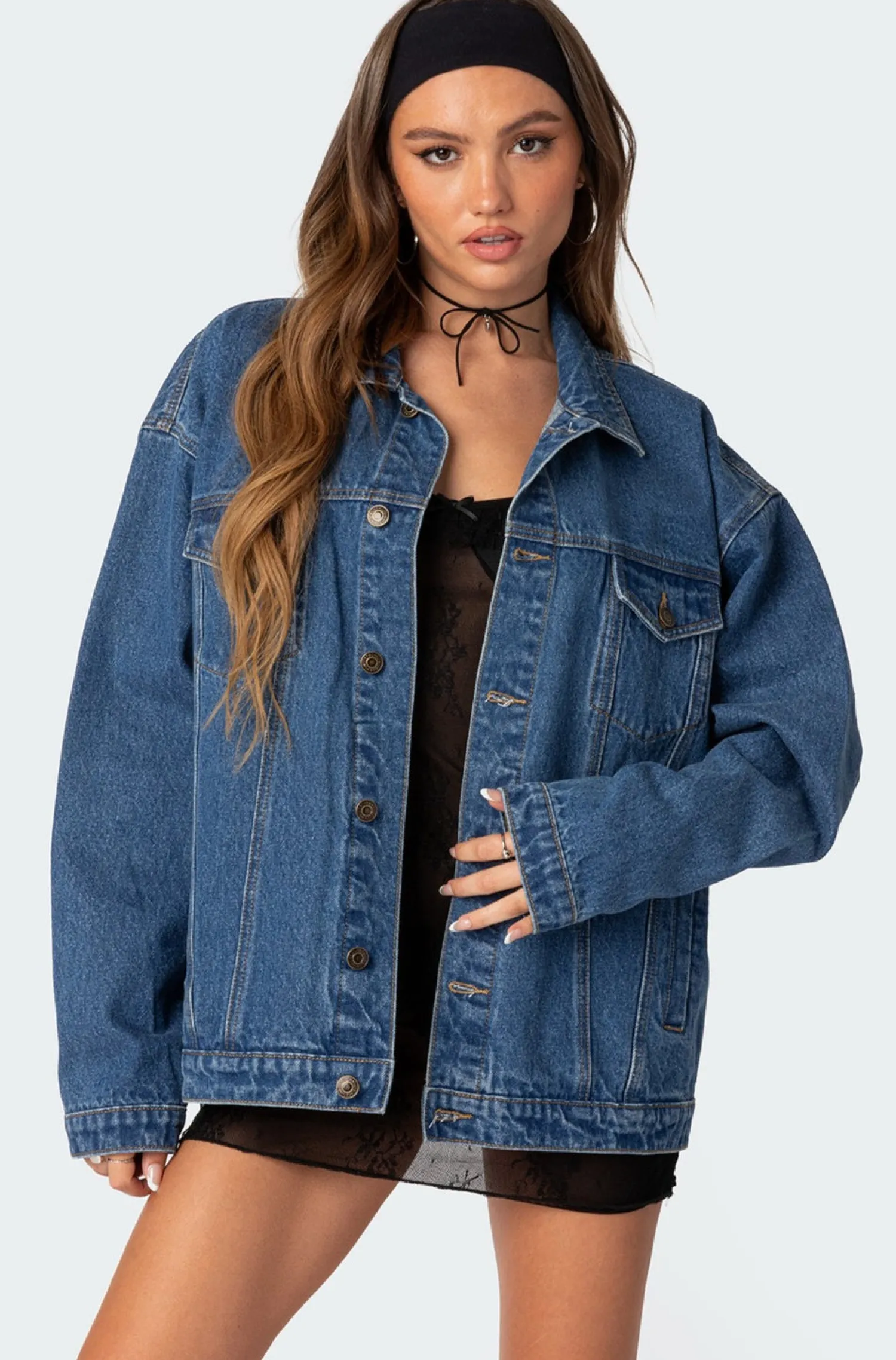 Jackets & Coats | Denim*edikted Dalia Oversized Denim Jacket DARK BLUE