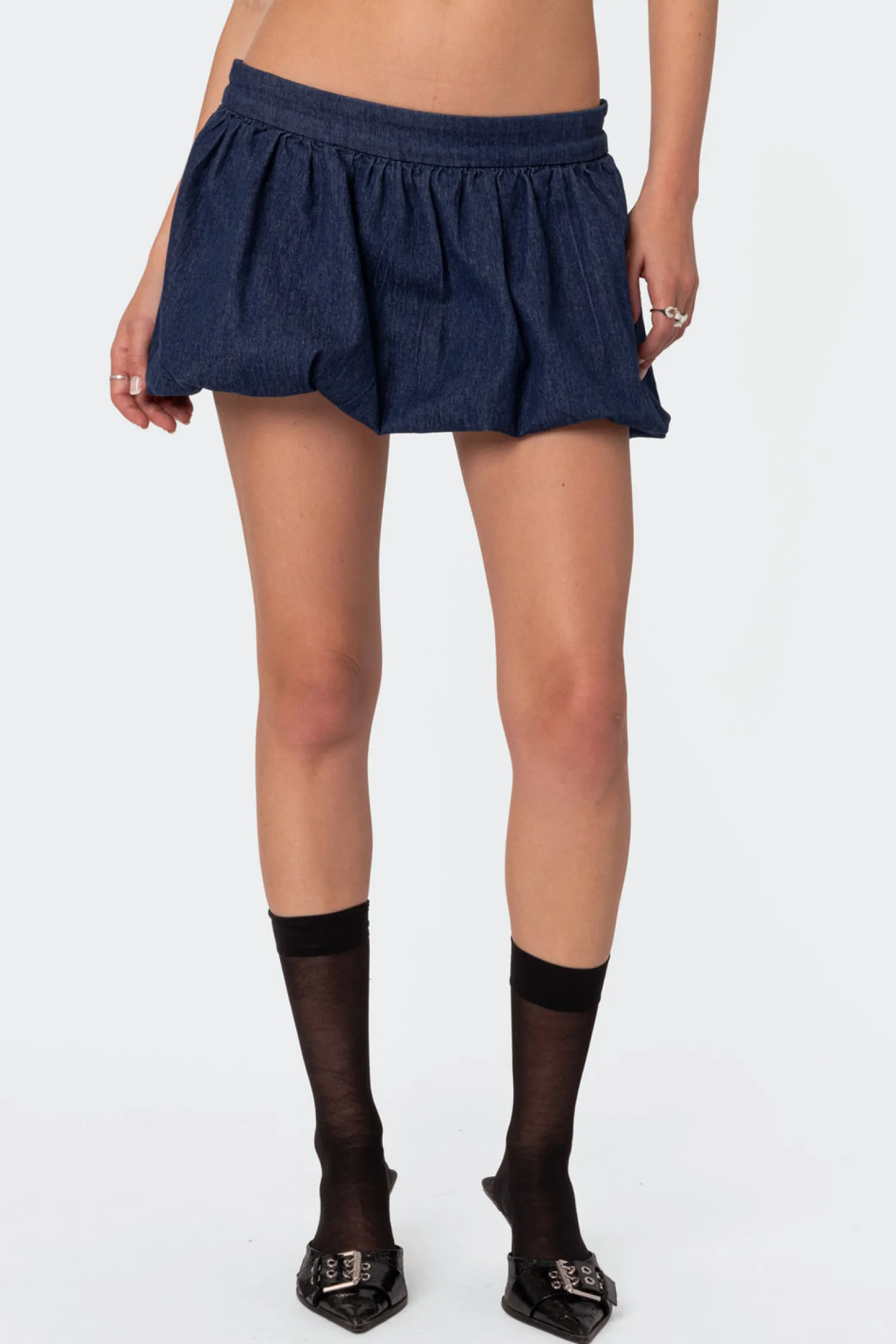 Skirts | Skirts*edikted Denim Bubble Micro Skort DARK BLUE