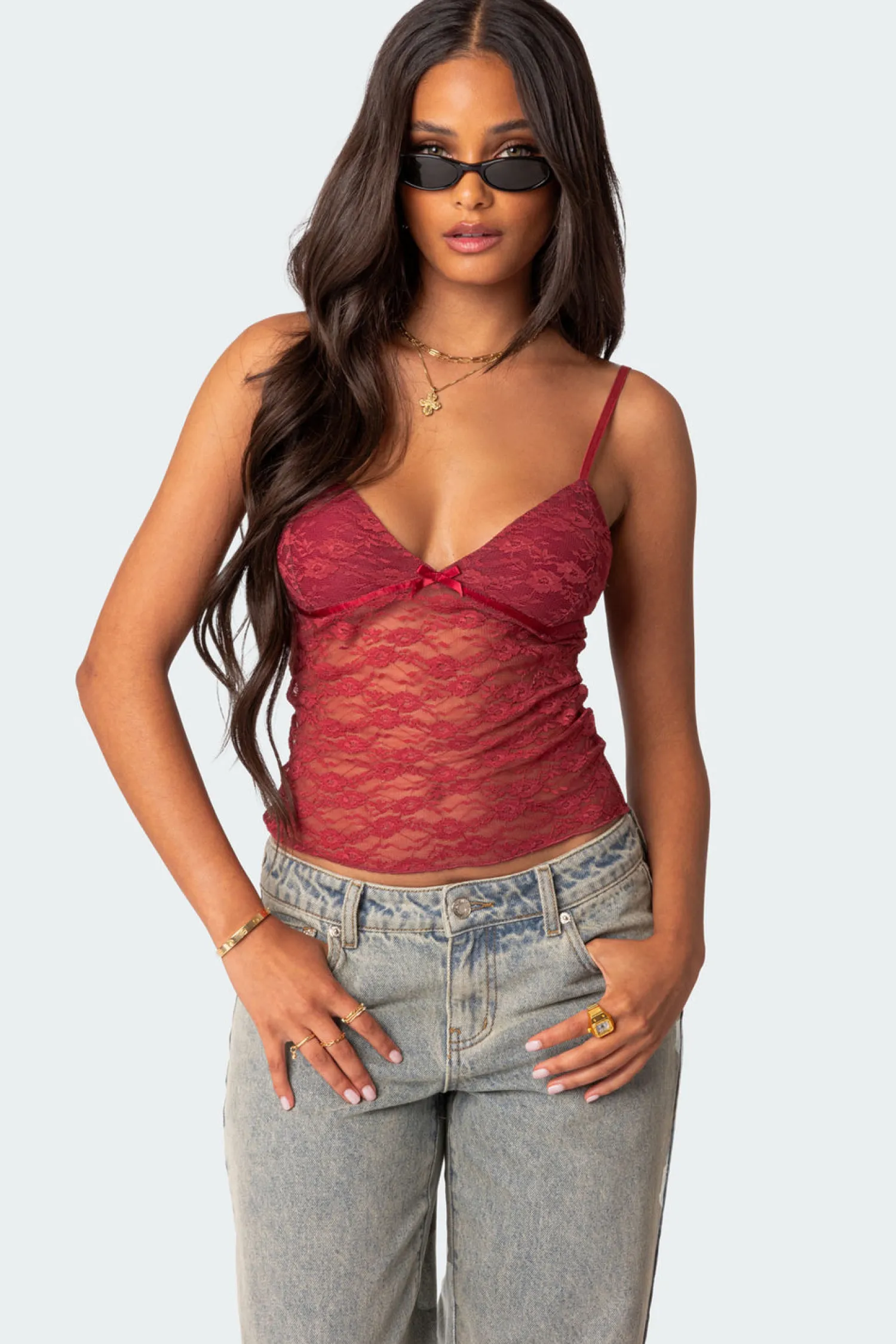 Tank Tops | Tops*edikted Eira Sheer Lace Tank Top BORDU