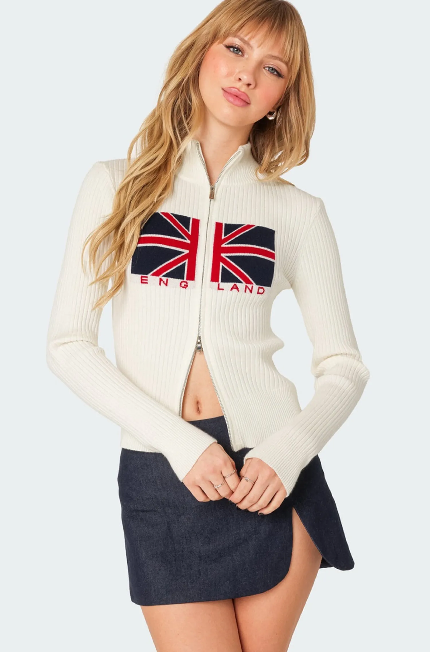 Sweaters & Cardigans | Long Sleeve Tops*edikted England Double Zip Cardigan CREAM