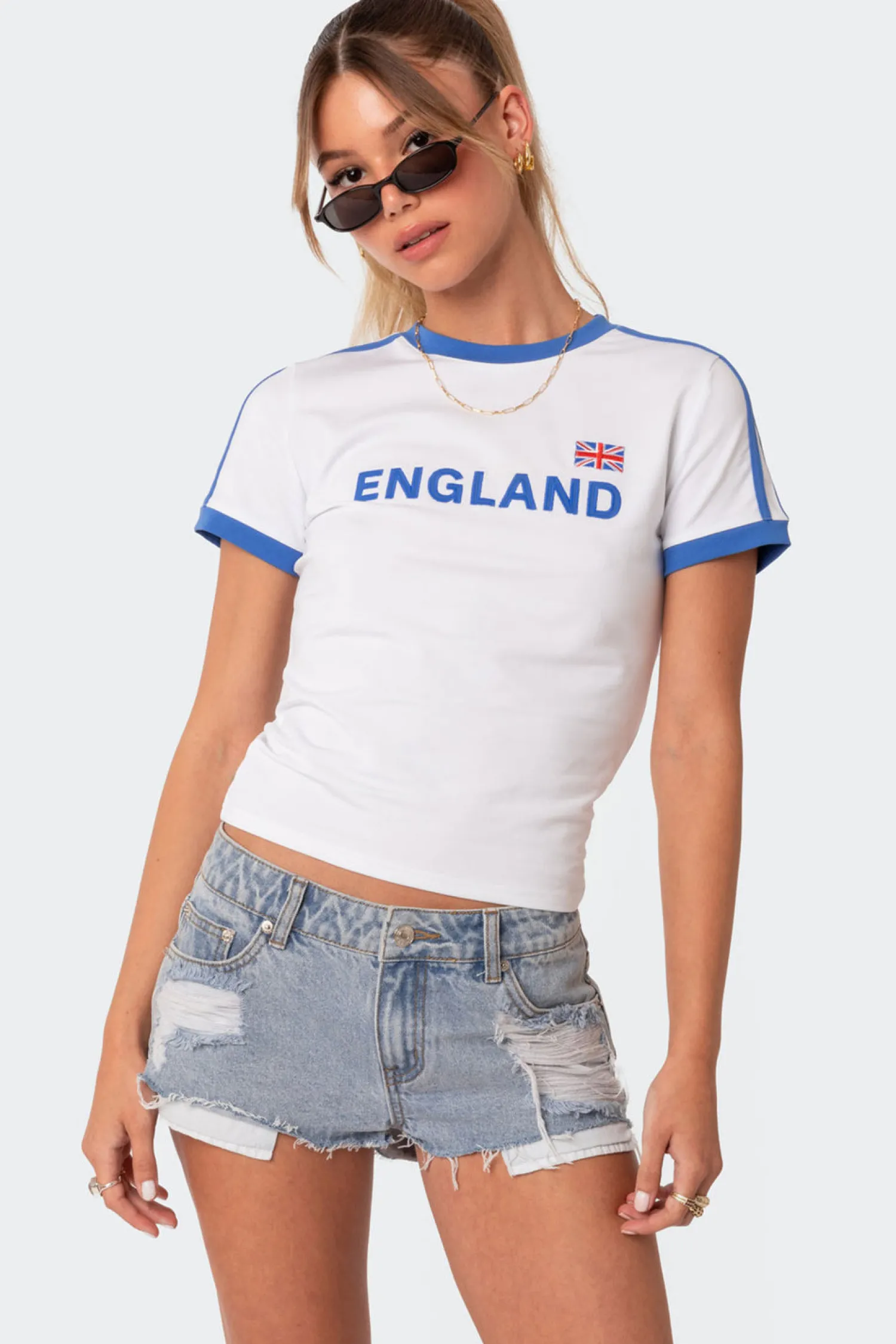 T-Shirts | Graphic Tops*edikted England T-Shirt WHITE