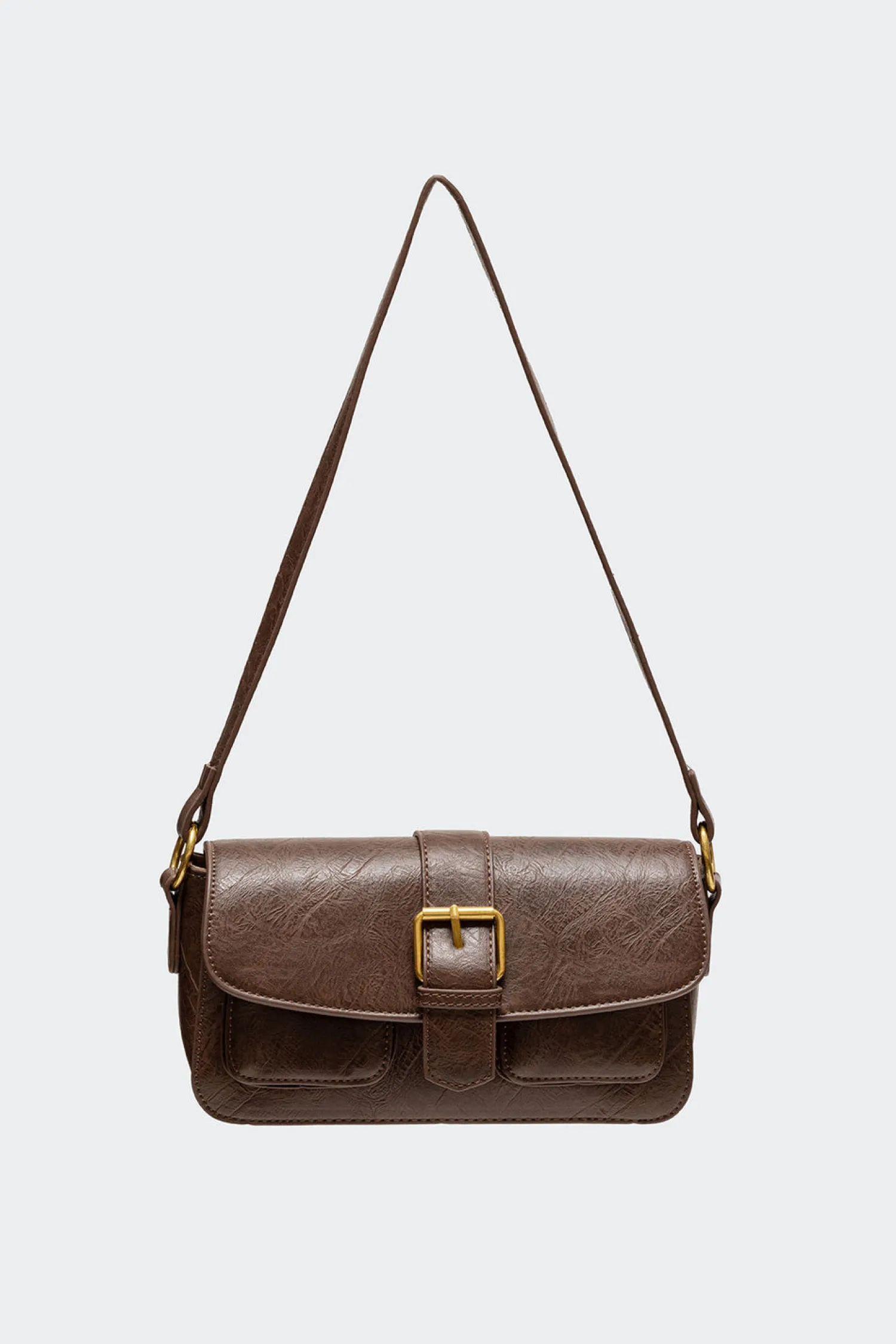 Bags*edikted Faux Leather Buckle Bag BROWN