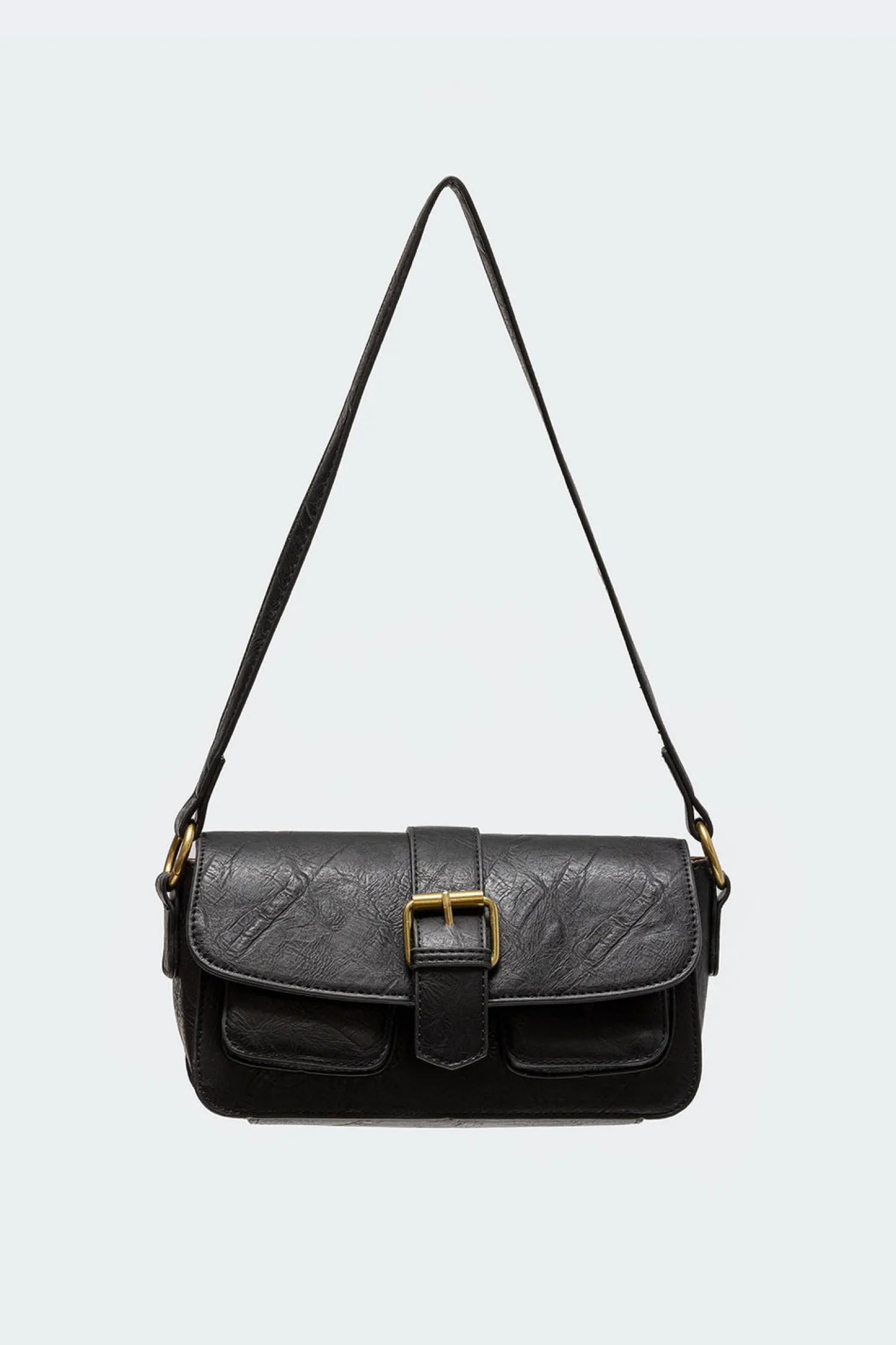 Bags*edikted Faux Leather Buckle Bag BLACK