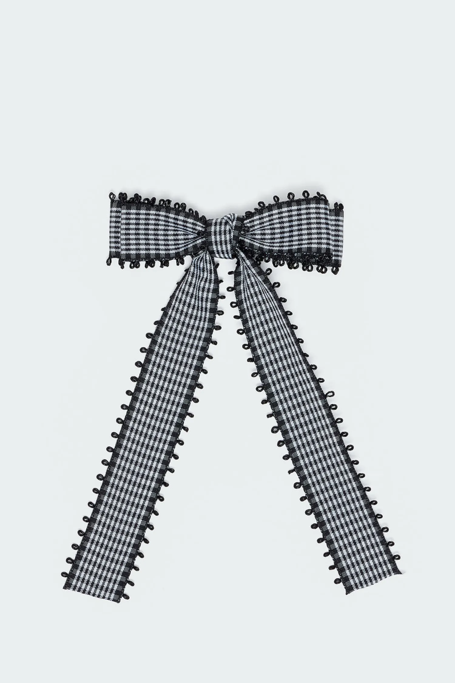 Hair Accessories*edikted Gingham Bow Hair Clip BLACK AND WHITE