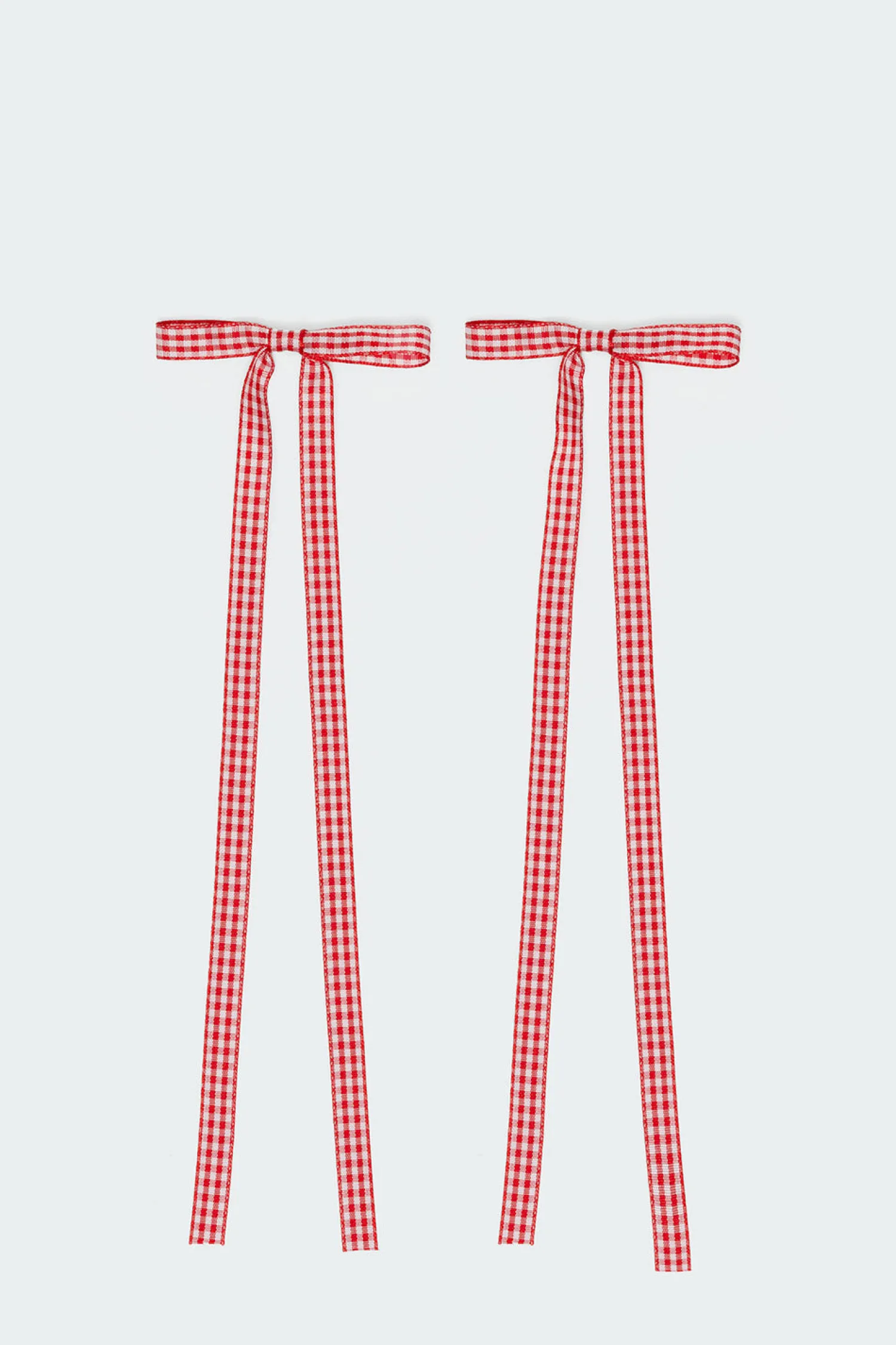 Hair Accessories*edikted Gingham Bow Hair Clip Set RED