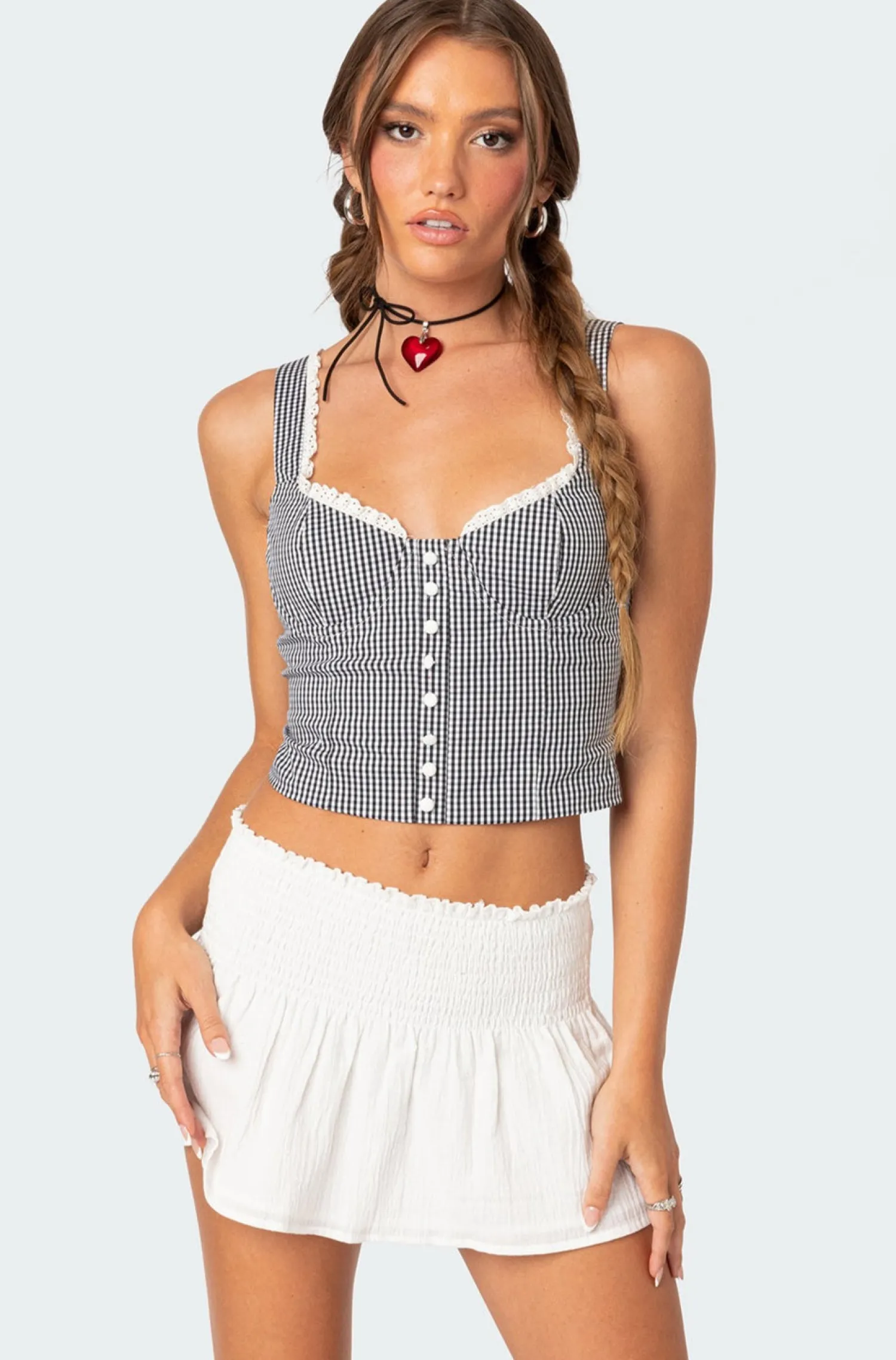 Corsets | Corsets*edikted Gingham Lace Up Bustier Corset MIX