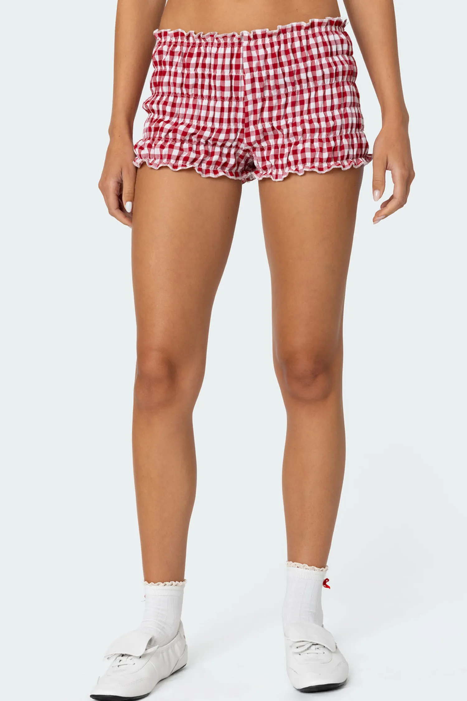 Shorts | Shorts*edikted Gingham Scrunch Shorts RED