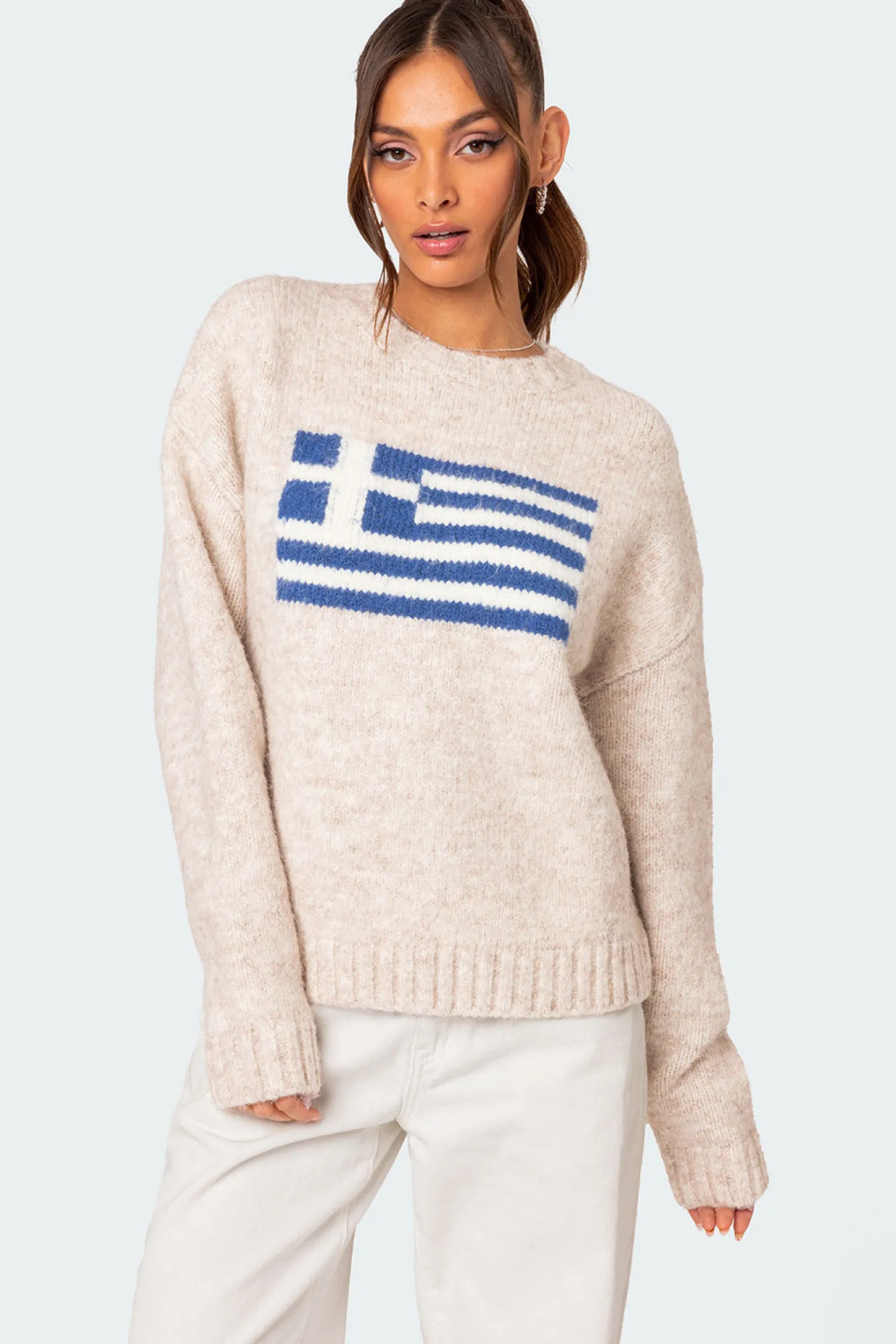 Sweaters & Cardigans | Long Sleeve Tops*edikted Greece Oversized Chunky Knit Sweater STONE