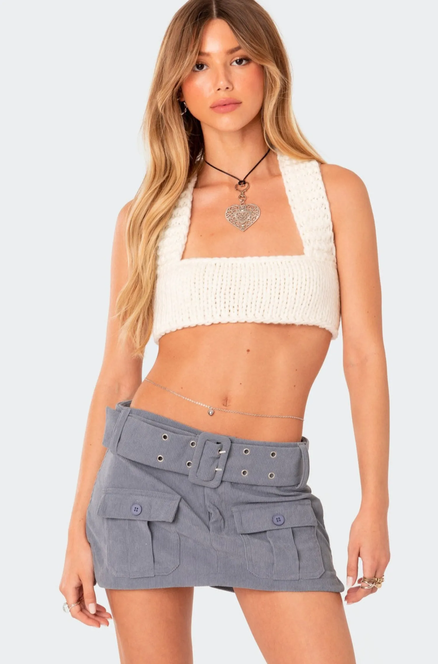 Crop Tops | Knitted Tops*edikted Handmade Chunky Knit Bralette CREAM