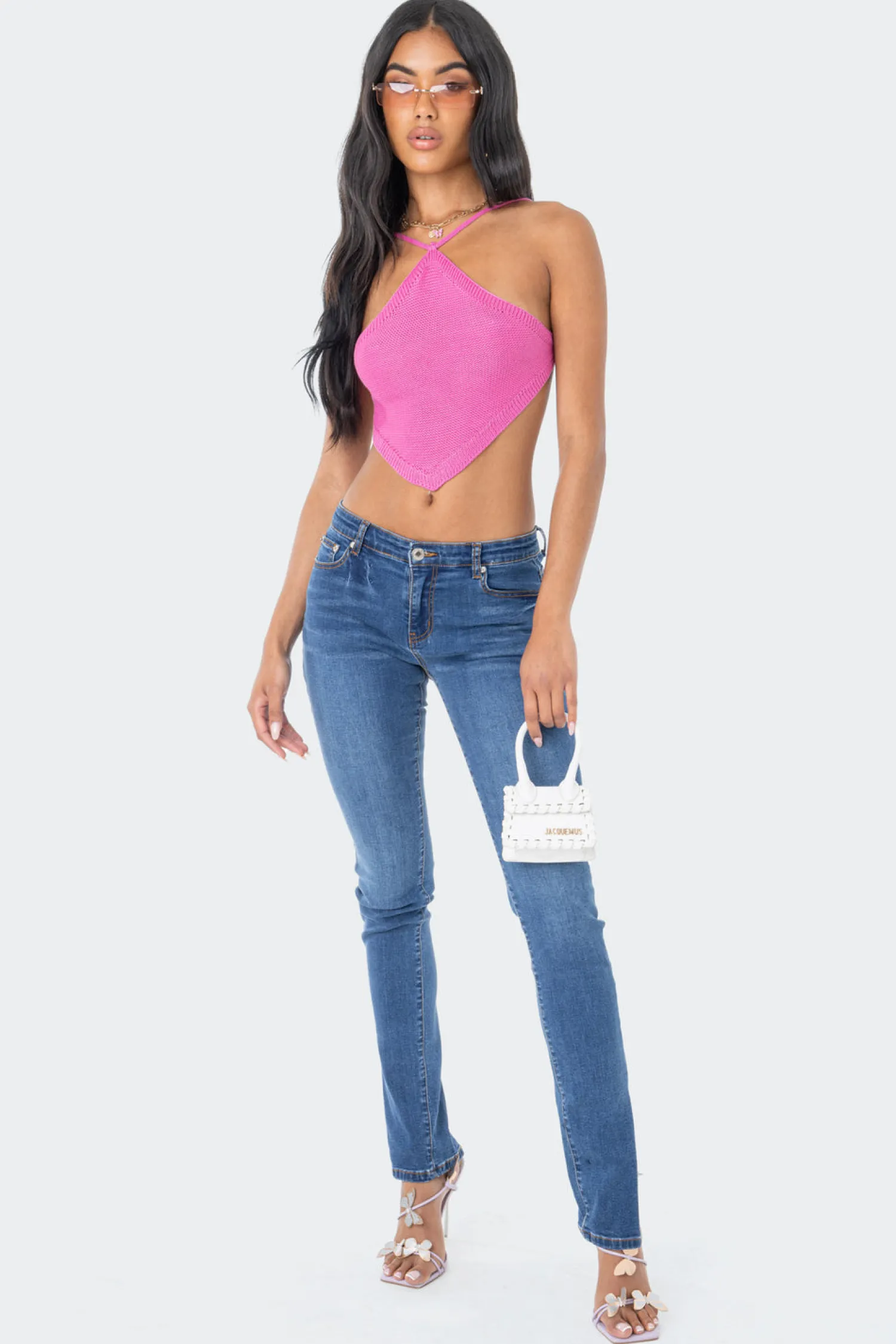 Knitted Tops | Crop Tops*edikted Harlow Knitted Open-Back Top PINK