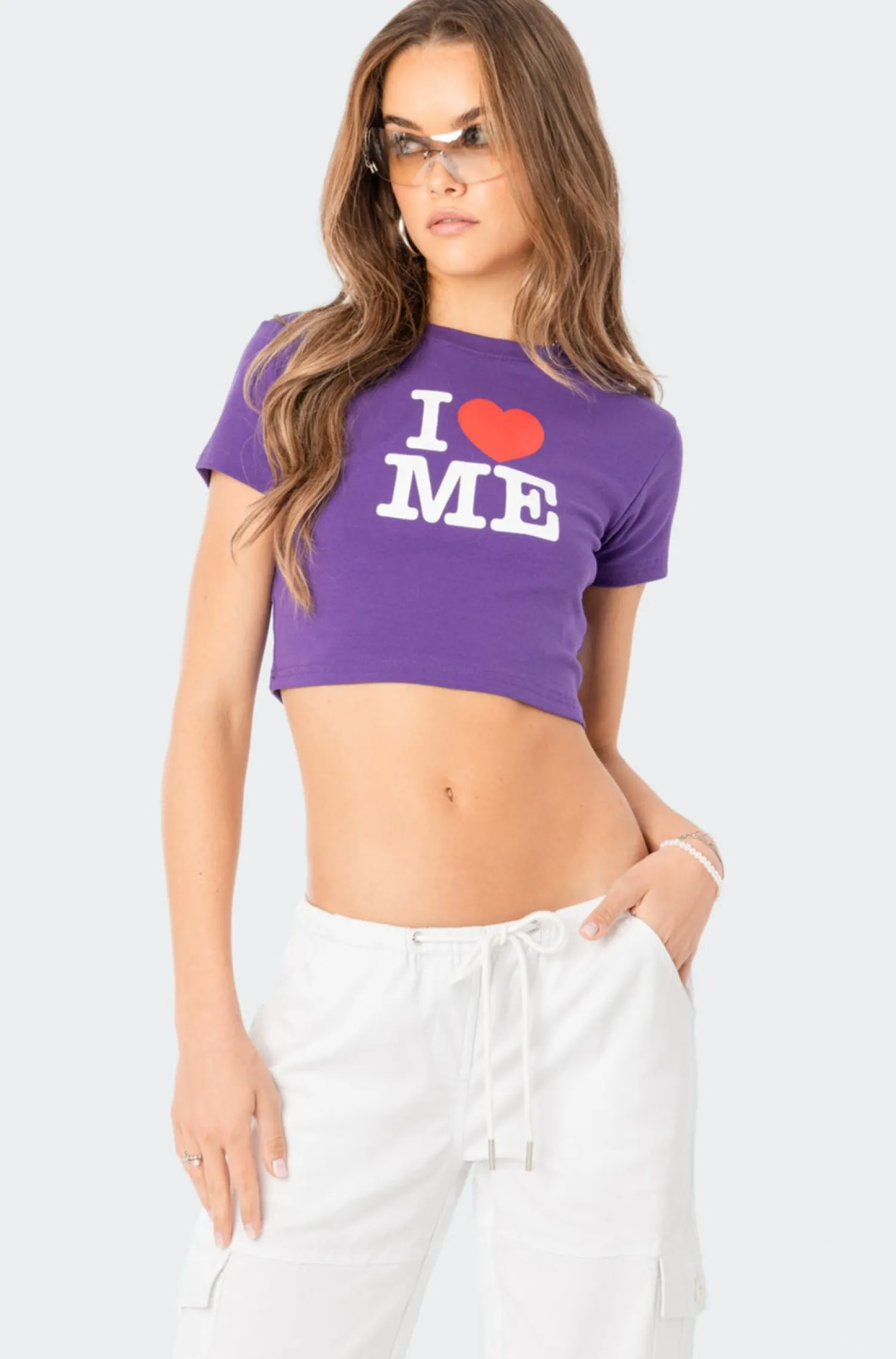 Crop Tops | T-Shirts*edikted I Love Me Cropped T-Shirt PURPLE