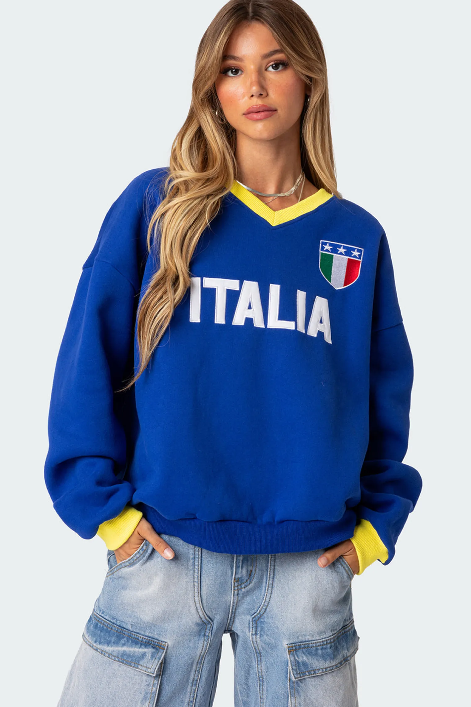 Hoodies & Sweatshirts | Hoodies & Sweatshirts*edikted Italy Oversized Sweatshirt BLUE