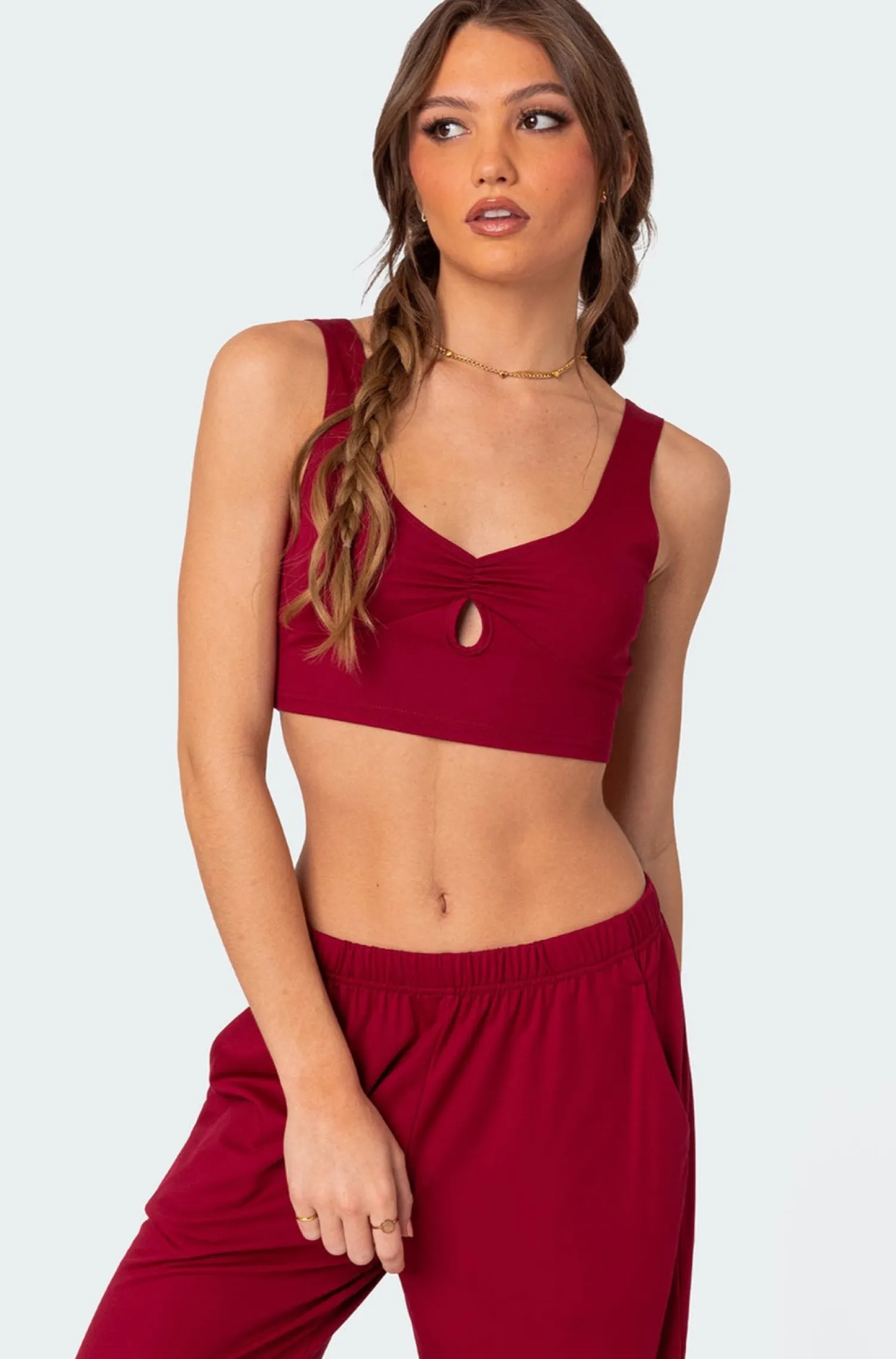 Crop Tops | Tank Tops*edikted Jayla Cut Out Crop Top BURGUNDY