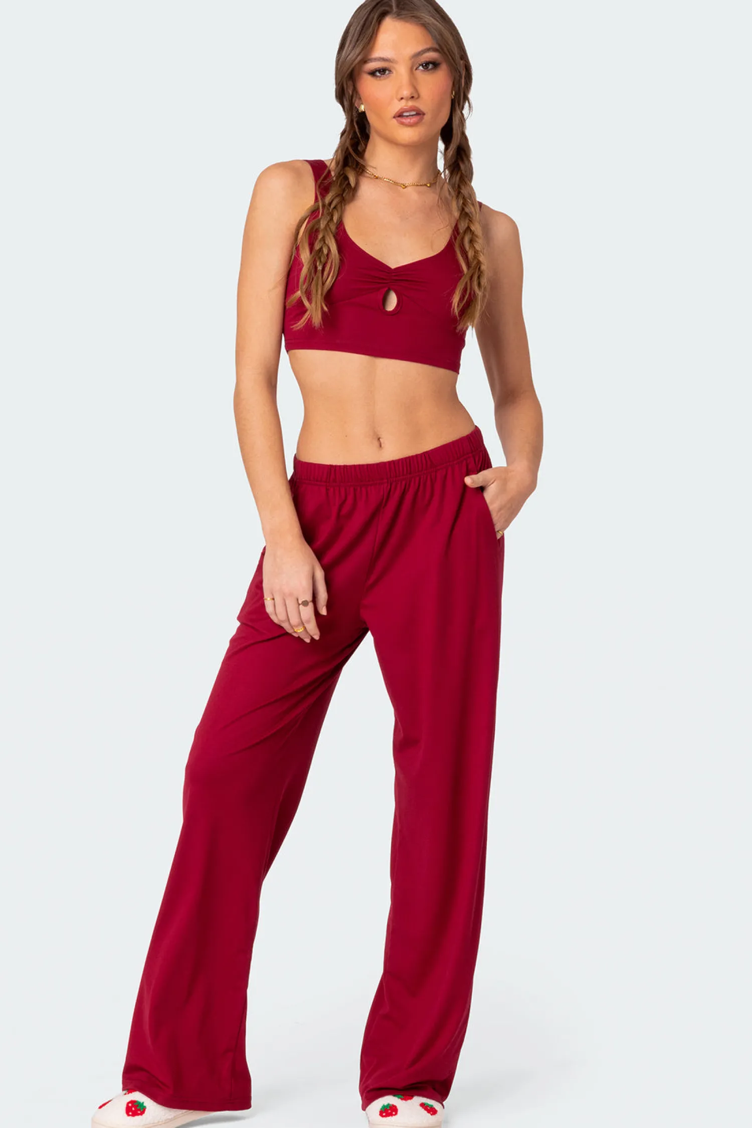 Crop Tops | Tank Tops*edikted Jayla Cut Out Crop Top BURGUNDY