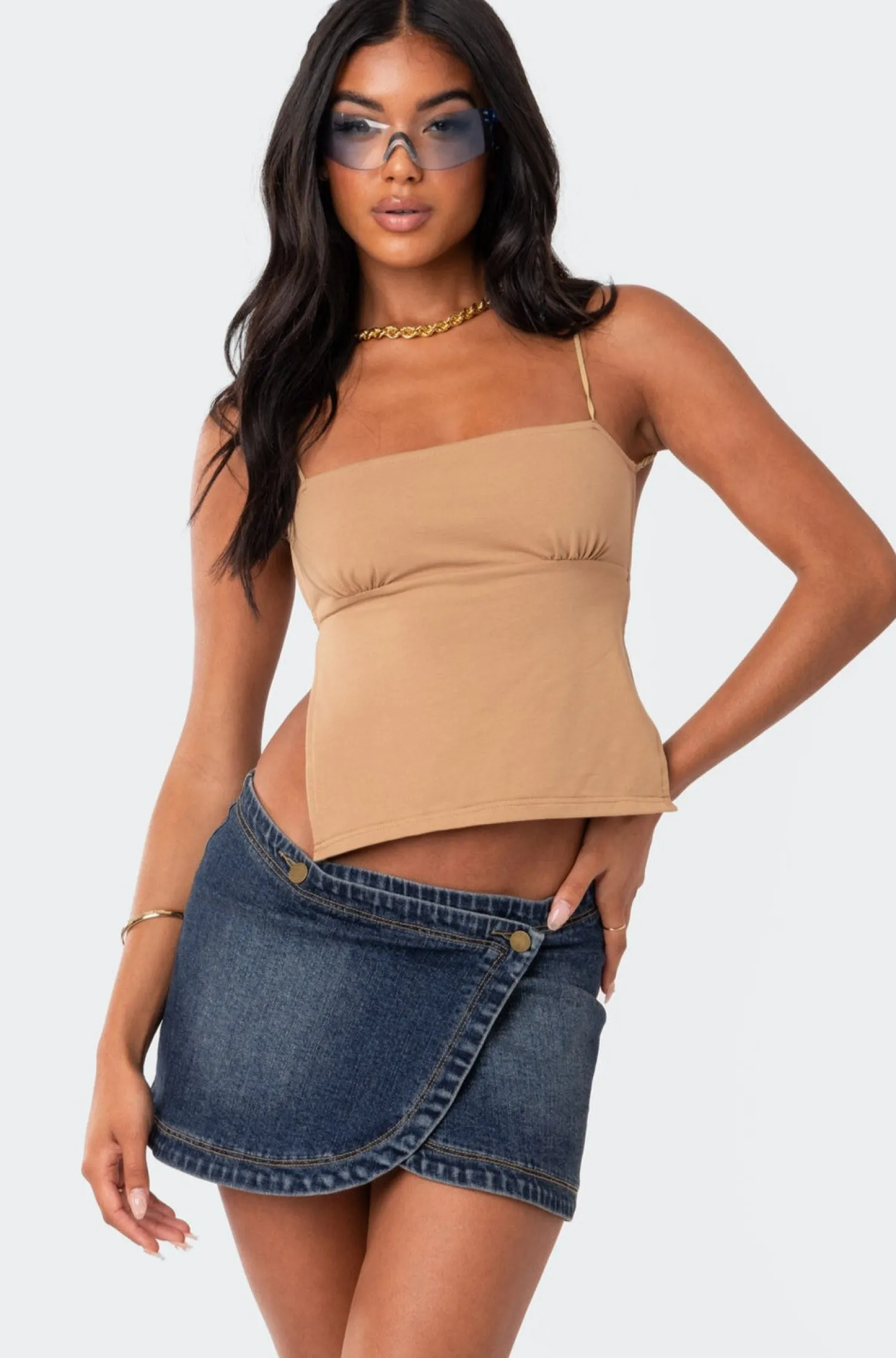 Crop Tops*edikted Jinx Open-Back Top BEIGE