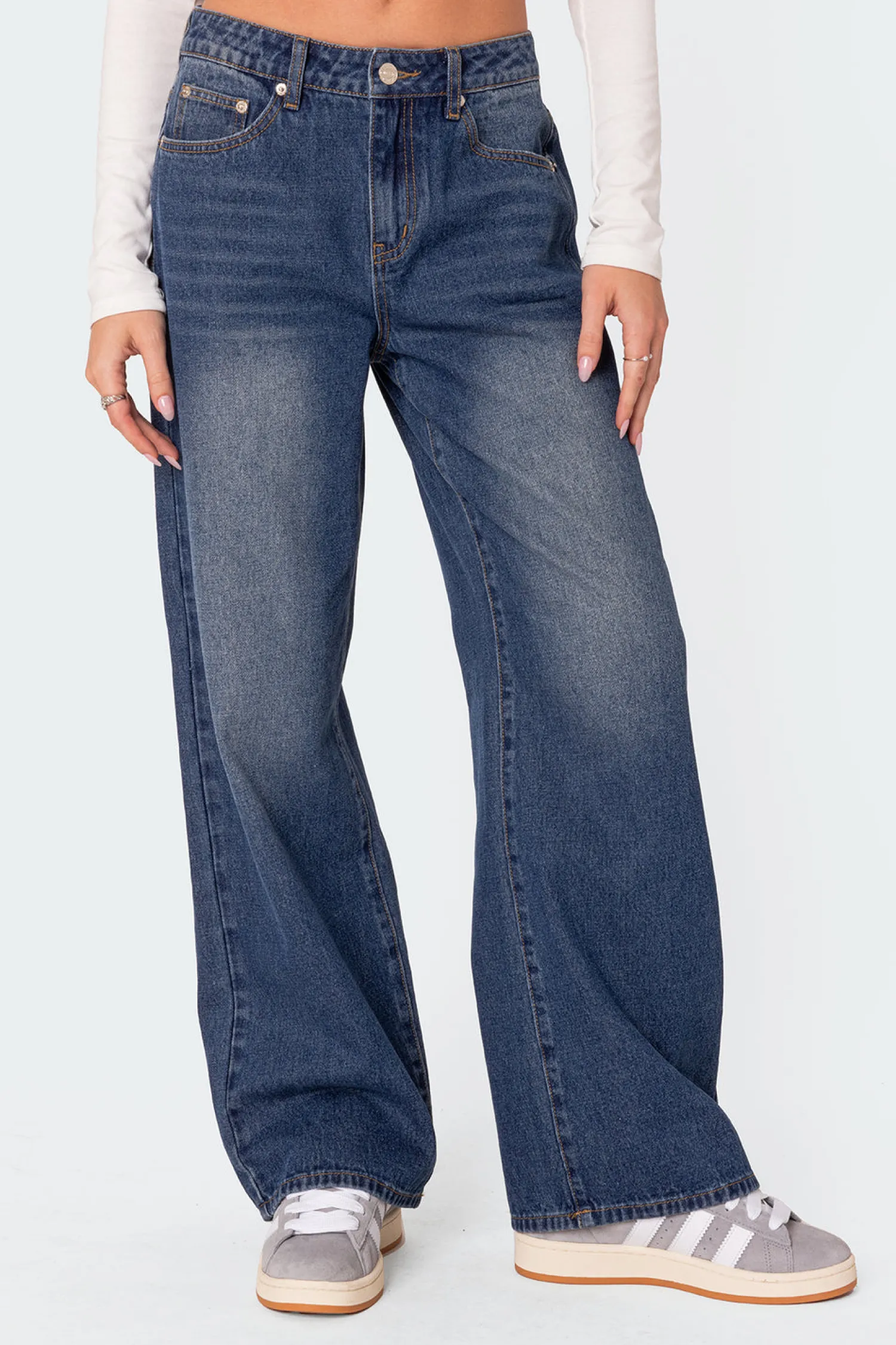 Jeans | Jeans*edikted Karie Relaxed Mid Rise Jeans DARK BLUE