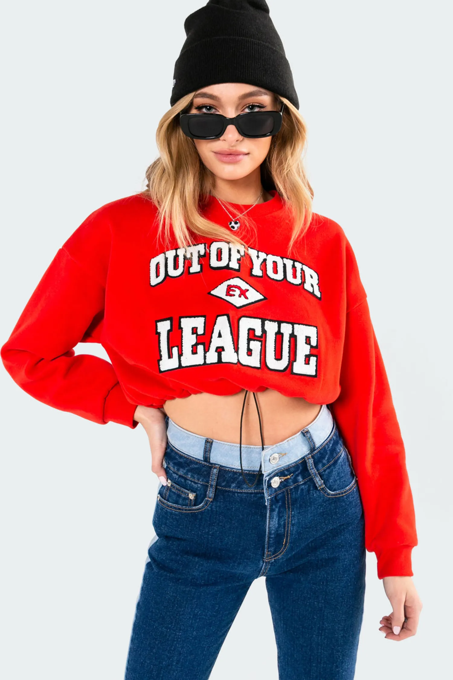 Crop Tops | Hoodies & Sweatshirts*edikted League Cropped Sweatshirt RED