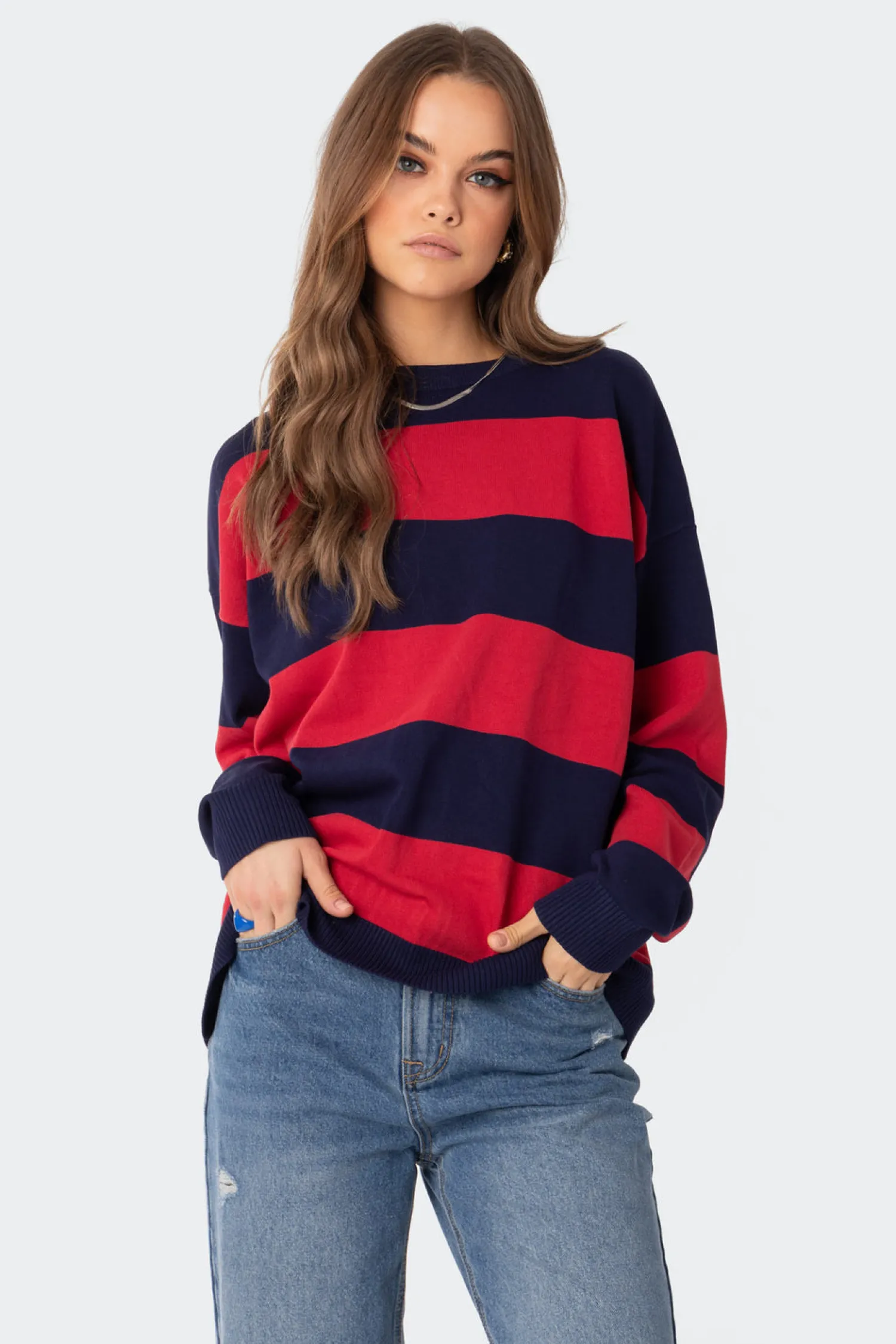 Sweaters & Cardigans | Long Sleeve Tops*edikted Logan Light Knit Oversized Sweater RED