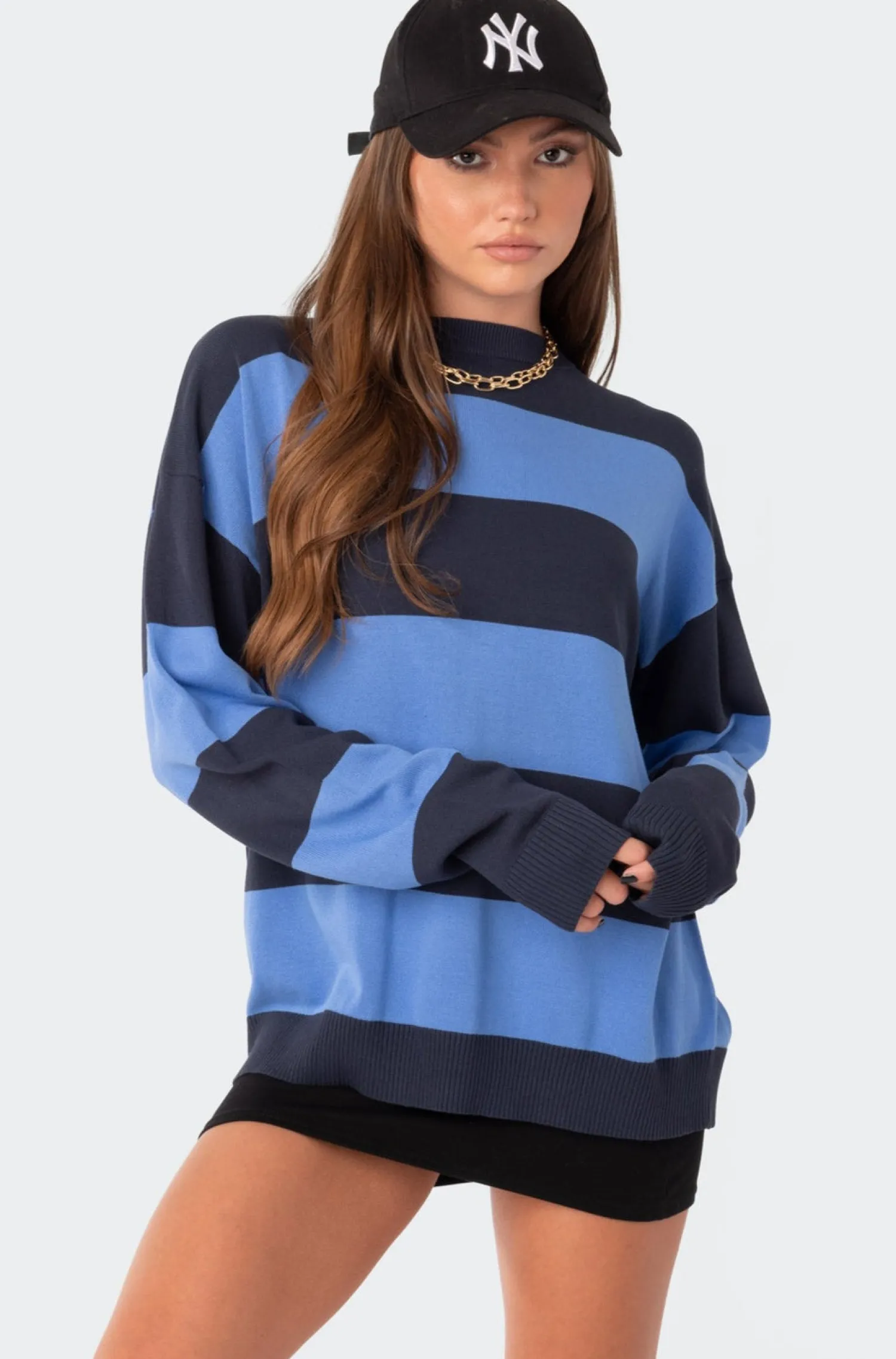 Sweaters & Cardigans | Long Sleeve Tops*edikted Logan Light Knit Oversized Sweater BLUE