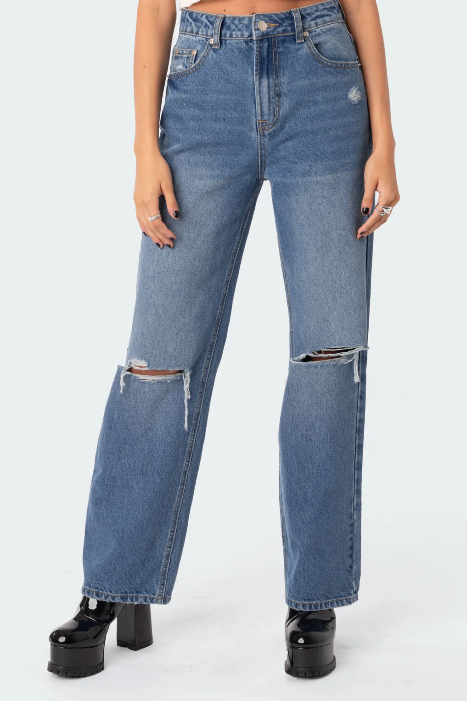 Jeans | Jeans*edikted Lori High-Rise Wide Leg Jeans DARK BLUE