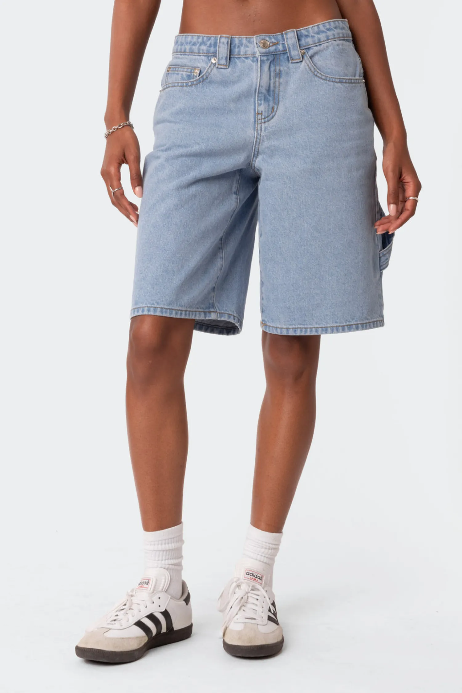 Shorts | Shorts*edikted Low Rise Bermuda Denim Carpenter Shorts LIGHT BLUE