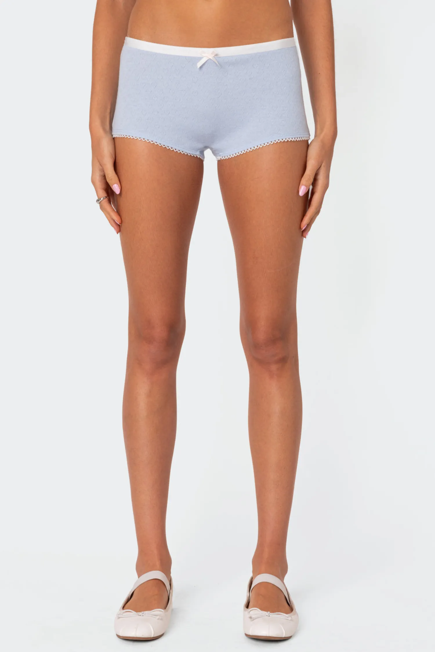 Shorts | Shorts*edikted Mariana Pointelle Micro Shorts LIGHT BLUE