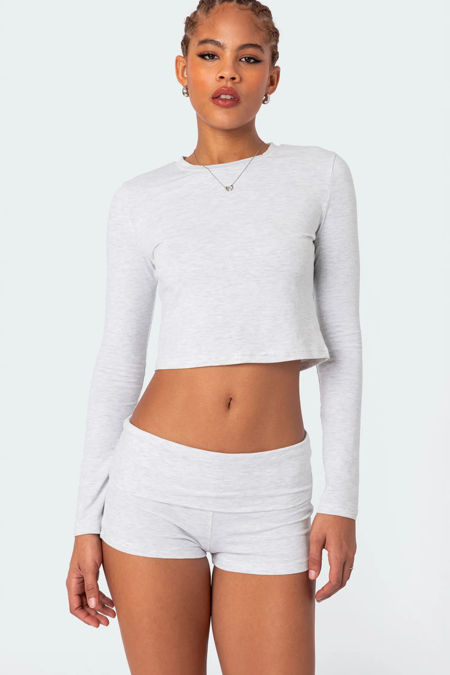 Crop Tops | Long Sleeve Tops*edikted Meg Long Sleeve Top GRAY MELANGE