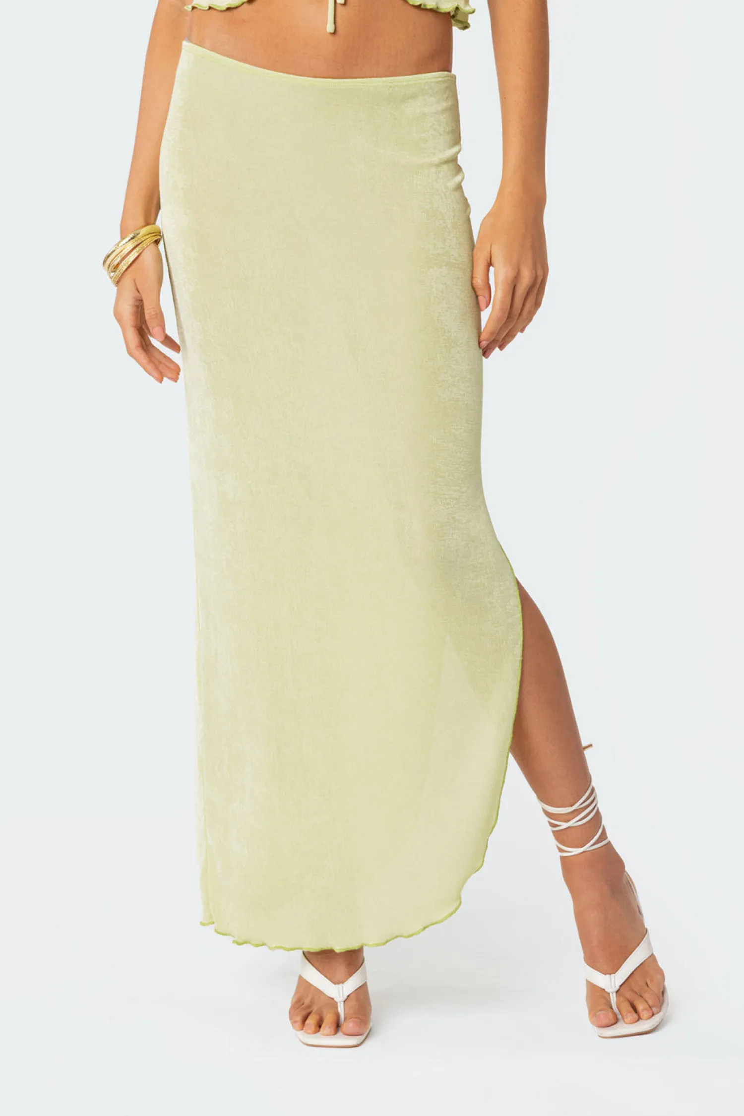 Skirts | Skirts*edikted Milan Slitted Maxi Skirt GREEN