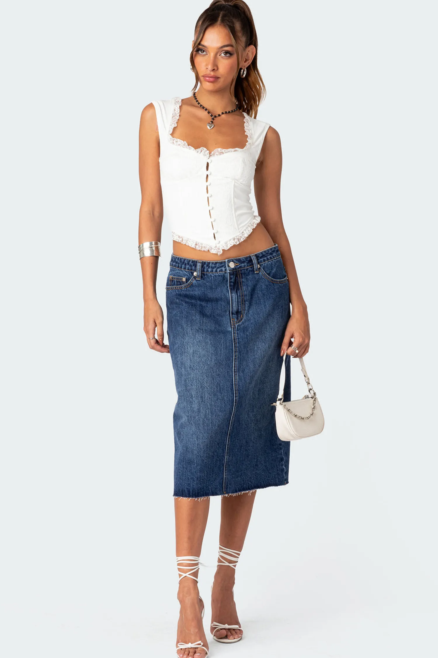 Skirts | Skirts*edikted Mirah Denim Midi Skirt DARK BLUE WASHED