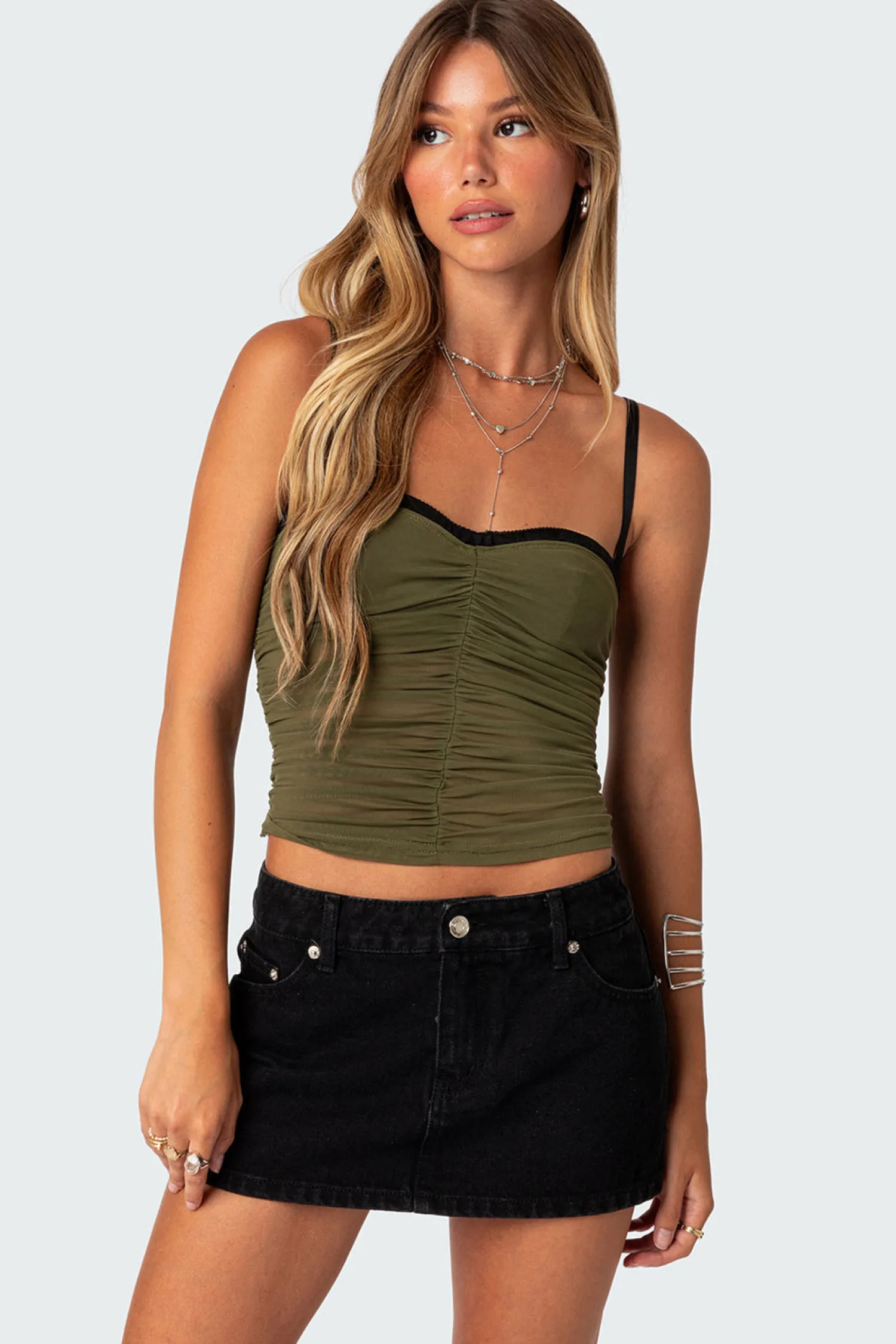 Corsets | Corsets*edikted Moira Mesh Bra Top OLIVE