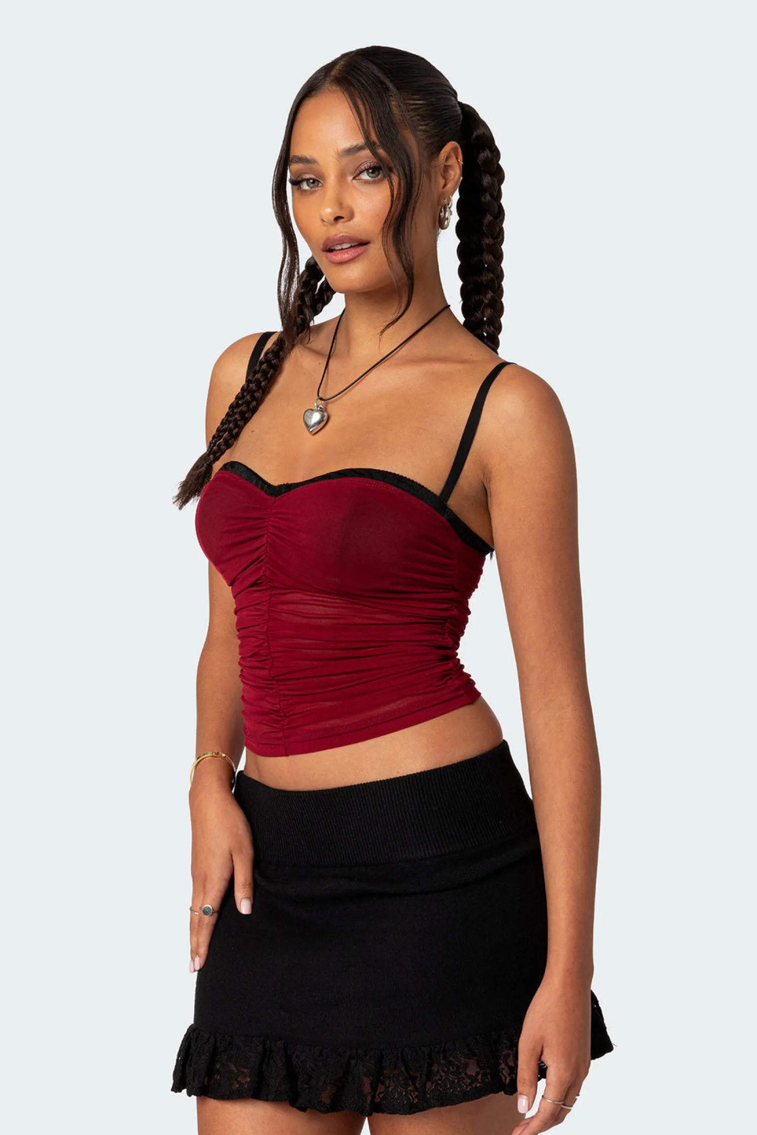 Corsets | Corsets*edikted Moira Mesh Bra Top BURGUNDY