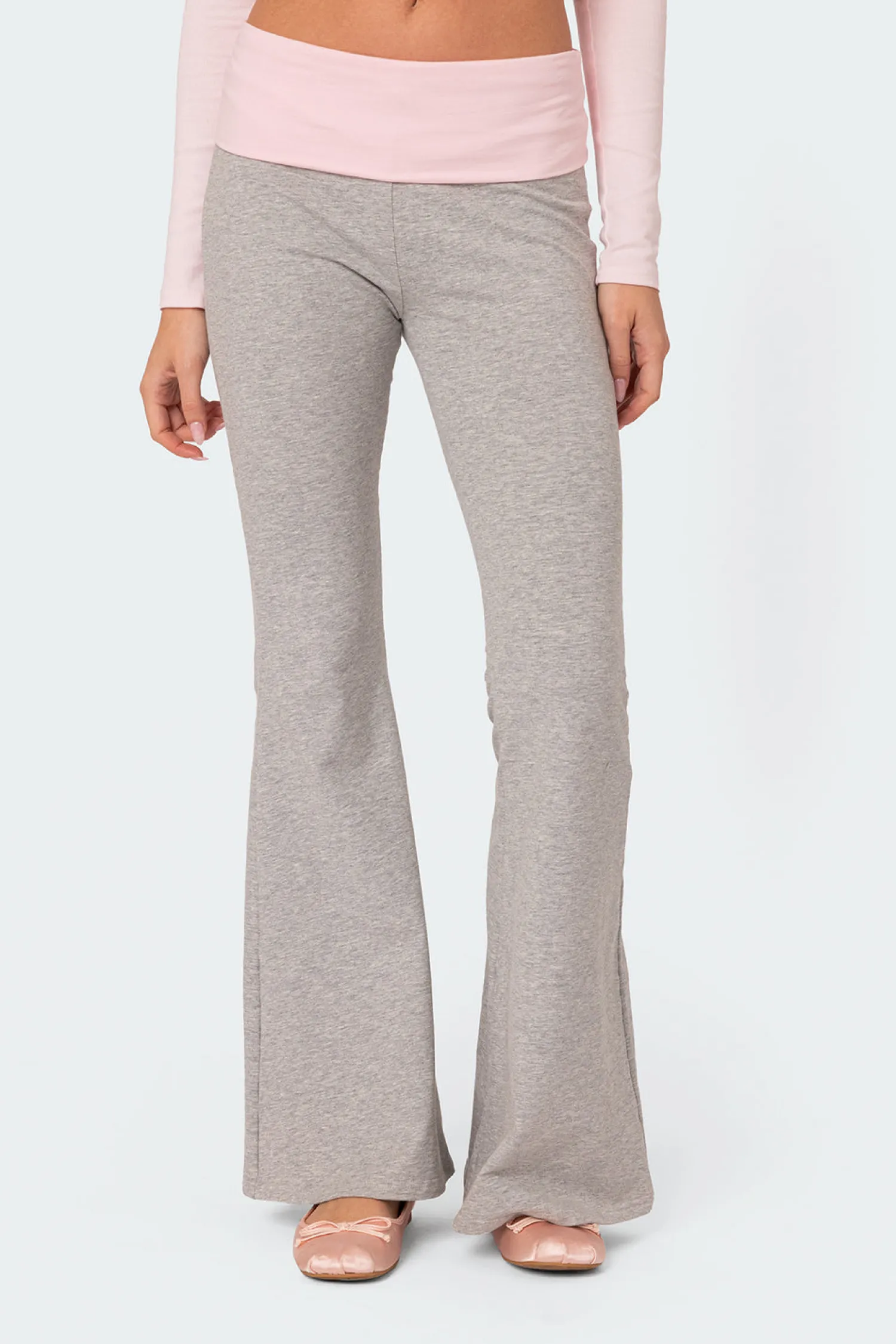 Pants | Pants*edikted Molly Contrast Flared Leggings GRAY MELANGE