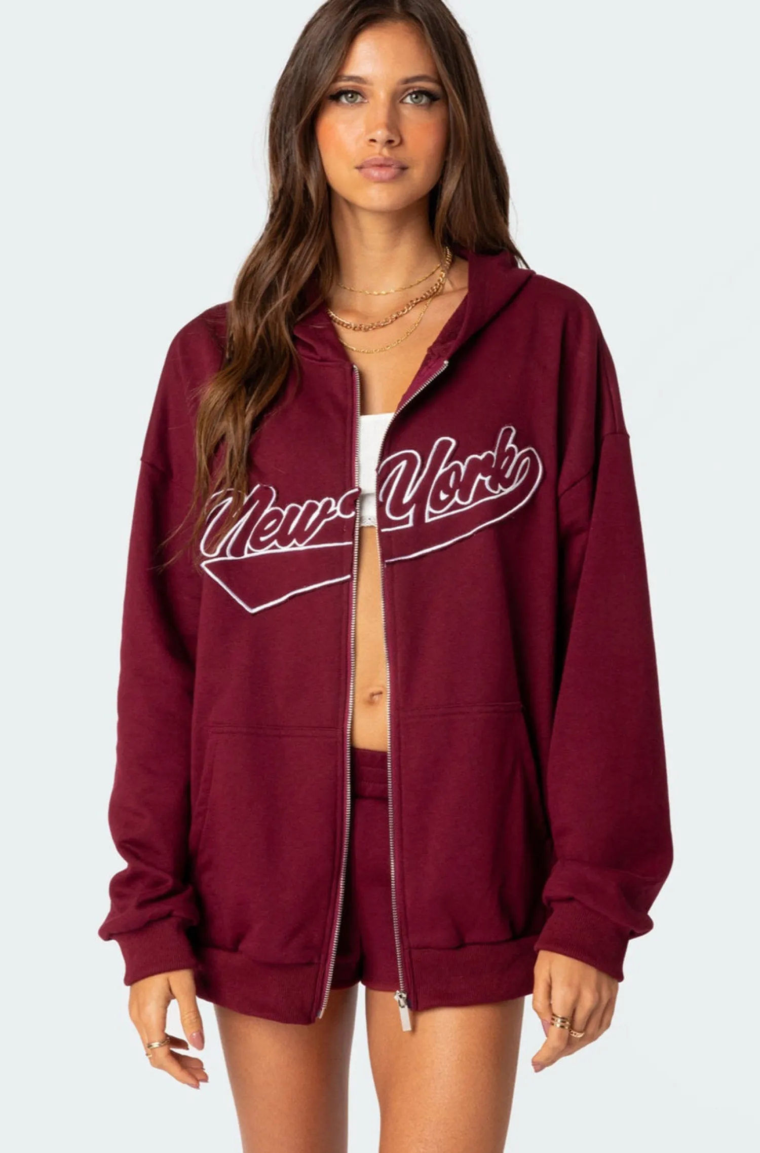 Hoodies & Sweatshirts | Hoodies & Sweatshirts*edikted New York Oversized Hoodie BURGUNDY