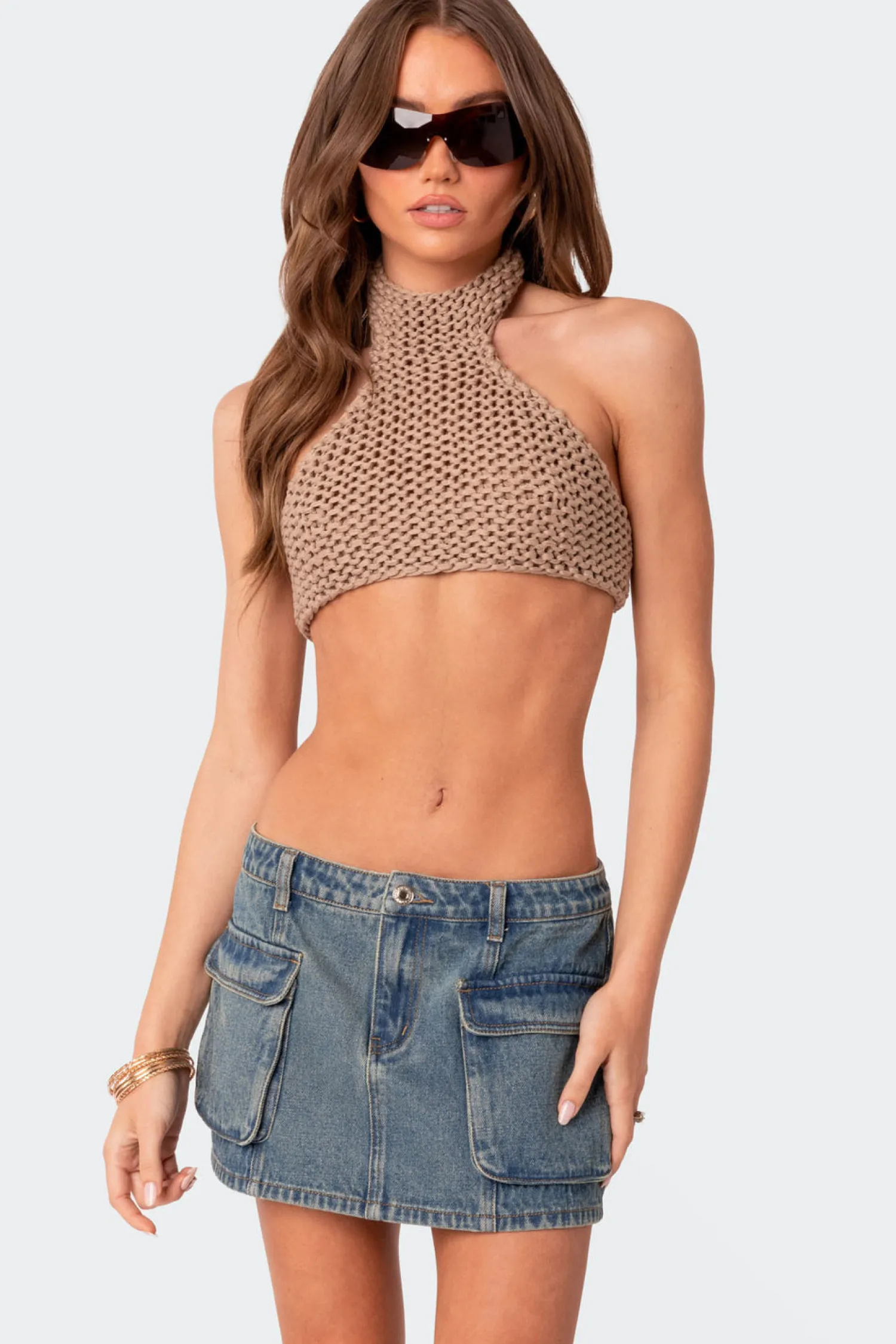 Crop Tops | Knitted Tops*edikted On Knit Open Back Crop Top BEIGE